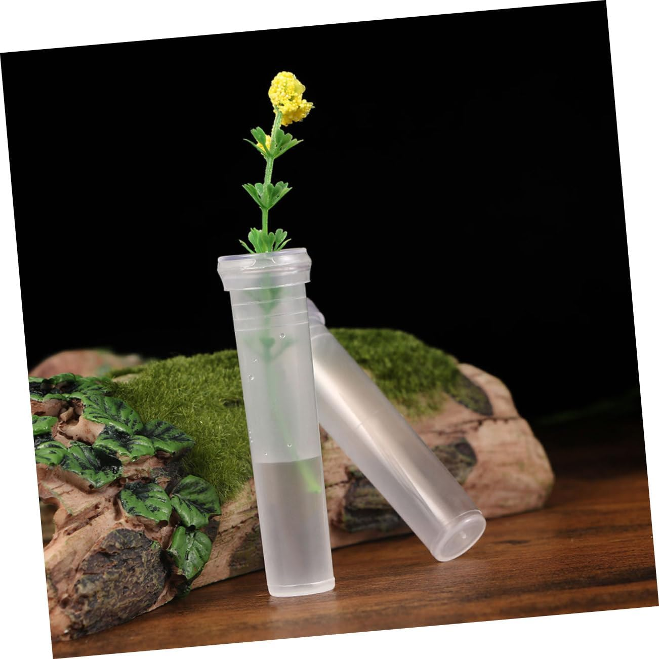 PLAFOPE 100Pcs Hydroponic Plant Tubes Small Flower Vases Food-Grade Plastic Tabletop Decorative Plant Supply for Home Office Gardening image number 1