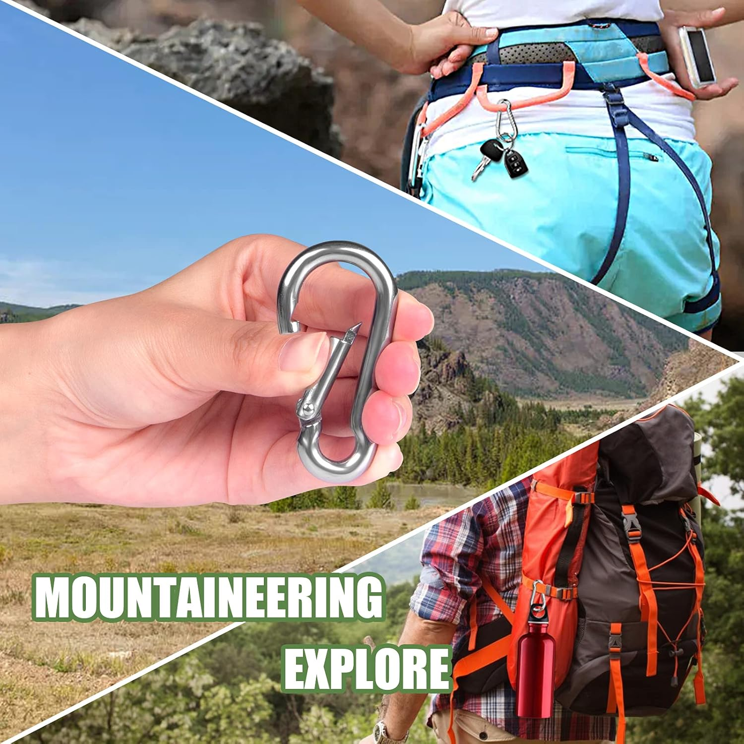 LISOPO Stainless Steel Carabiner Hook image number 1