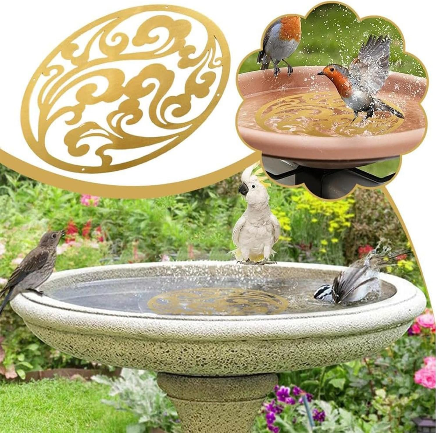 Yharnamite Copper Bird Bath Purification Disk, Pure Copper Cleaning Disk, Safe Water Tool, Natural Algae Control Accessory for Pond, Balcony, Outdoor image number 5