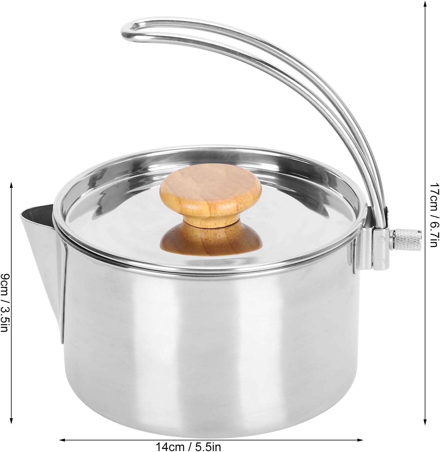 Stainless Steel Kettle, Practical Portable Folding Coffee Pot for Camping, Hiking and Fishing image number 1