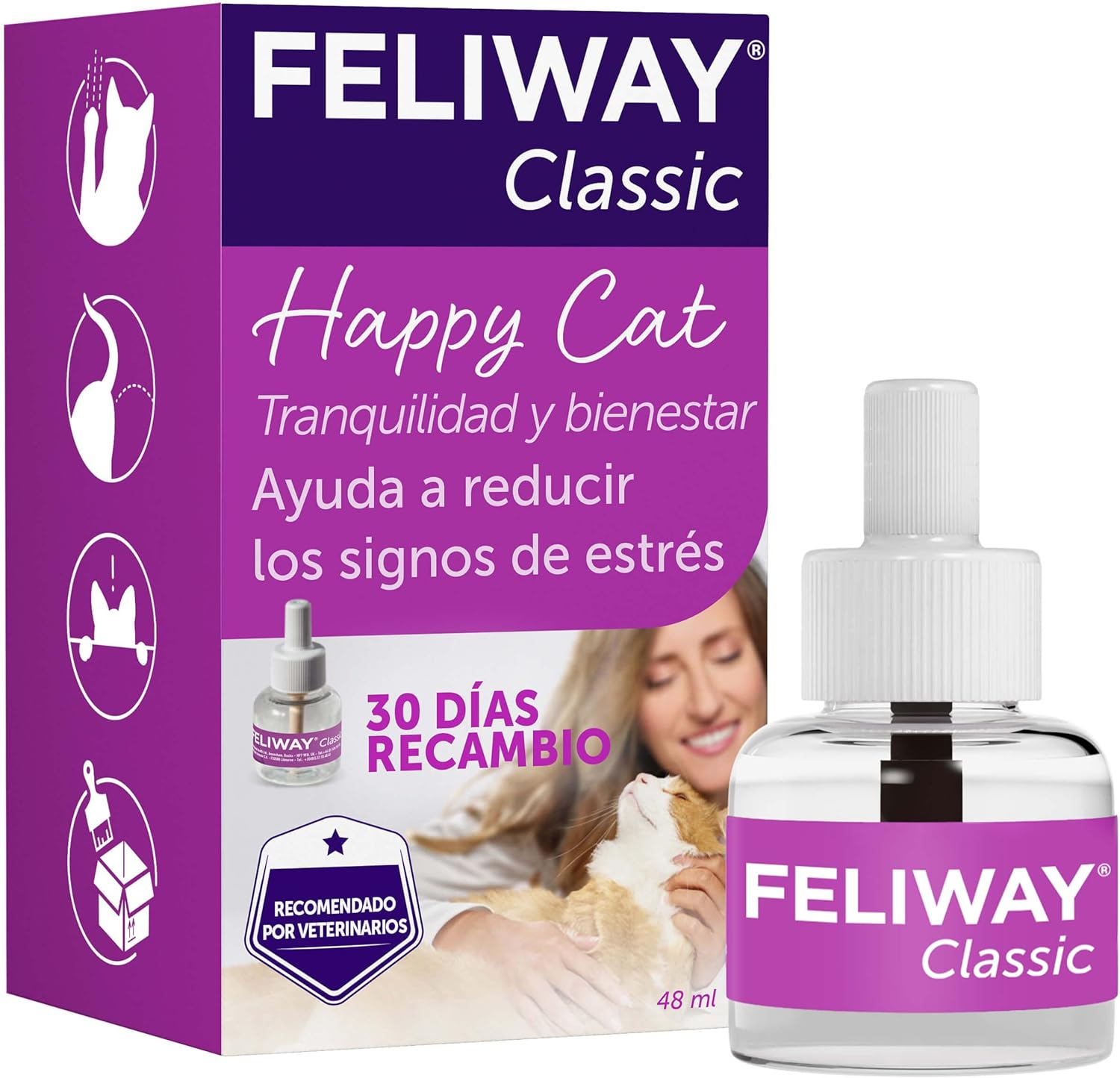 Feliway Feline Pheromone Diffuser Refill for Cat Anxiety and Stress Relief, 48Ml