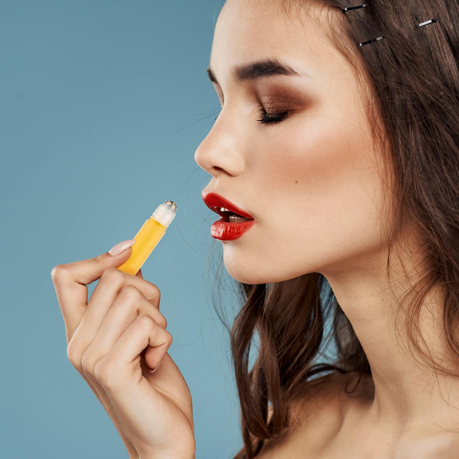 XIHIRCD 6Pcs Roller Bottles, 10Ml Potable Roller Containers with Dispenser Tube Refillable Cosmetic Matte Plastic Roller Bottles Essential Oil Roller Roller Ball Perfume Bottle for Travel image number 2