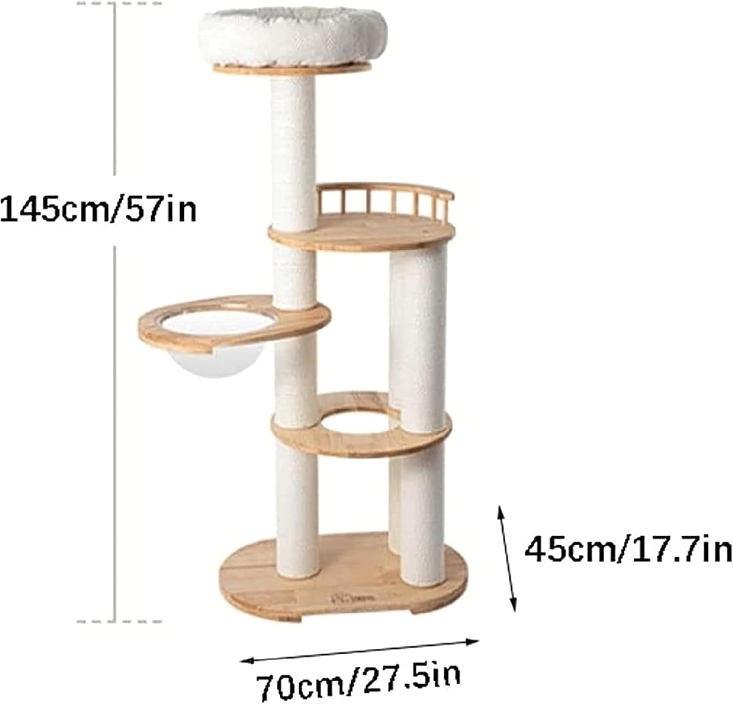 Stable Cat Tree Wear-Resistant Cat Tower Multilevel Play Climbing and Cat Condo with Platform Playground image number 4