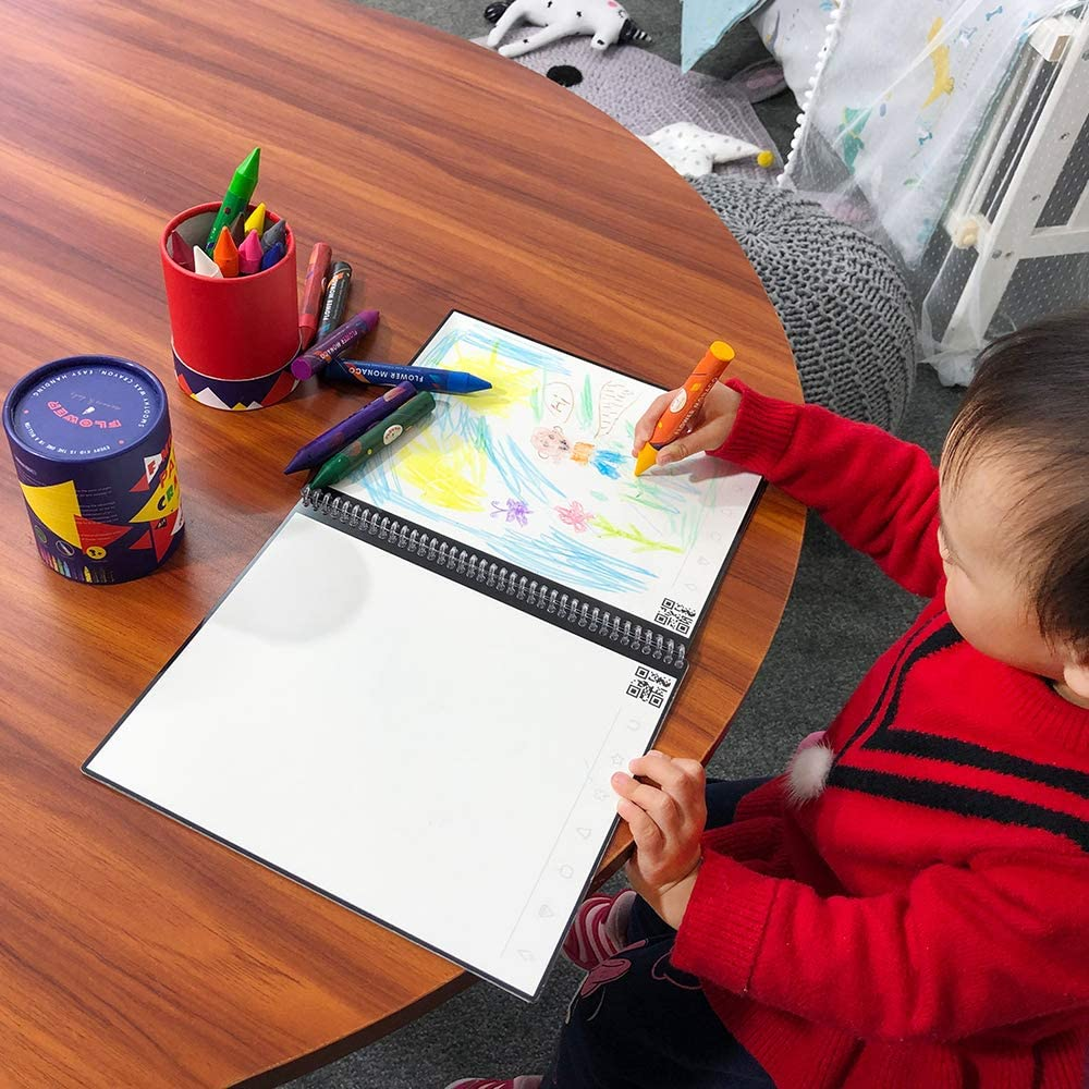 (16 Colors) - Pack of 16 Non Toxic Crayons, Easy to Hold Toddler Large Crayons,Safe for Kids and Children Flower Monaco image number 1