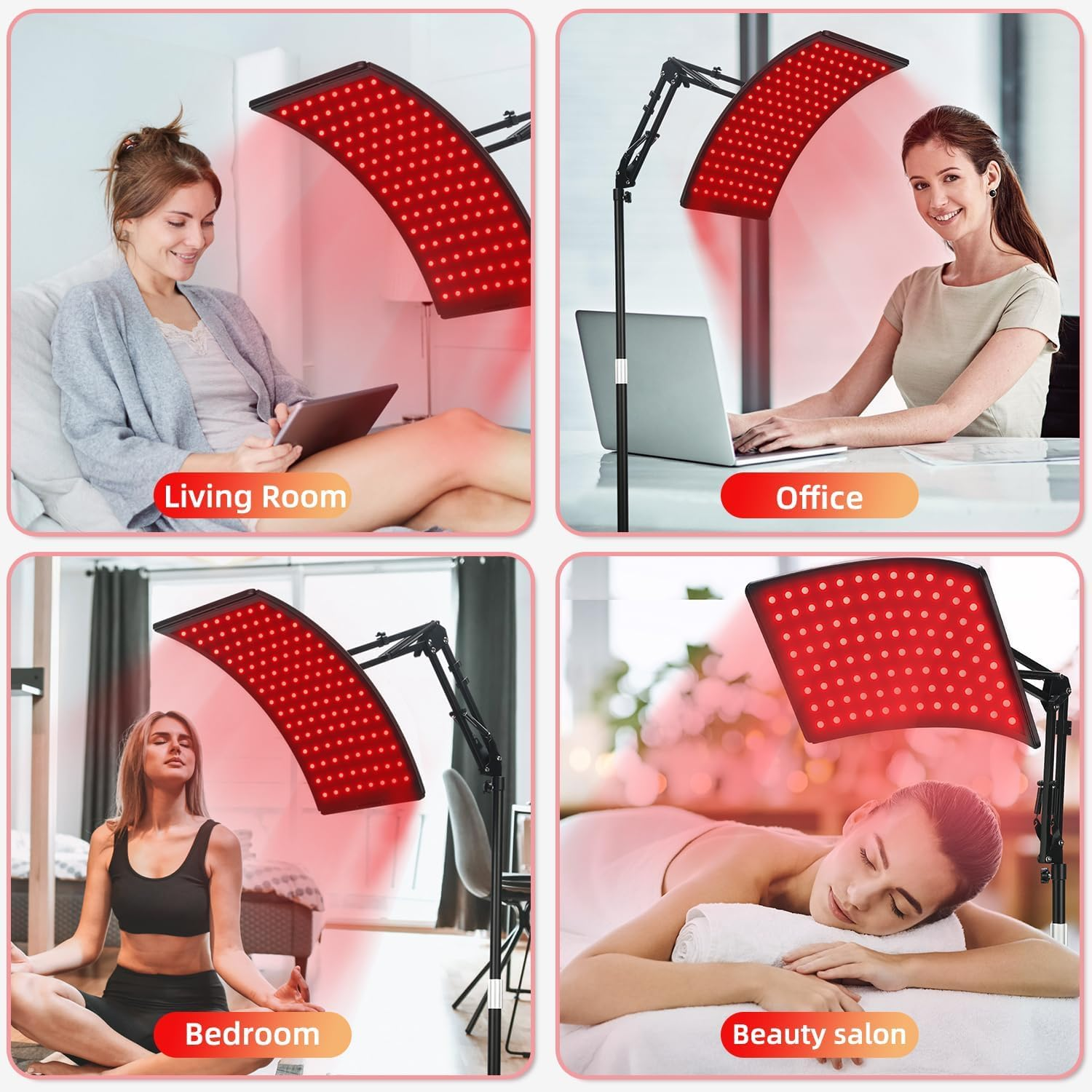 Red Light Therapy for Face and Body, Red Infrared Light Therapy Lamp with Stand Led 660Nm Red Light-Therapy& 850Nm Infrared Light Device for Body image number 6