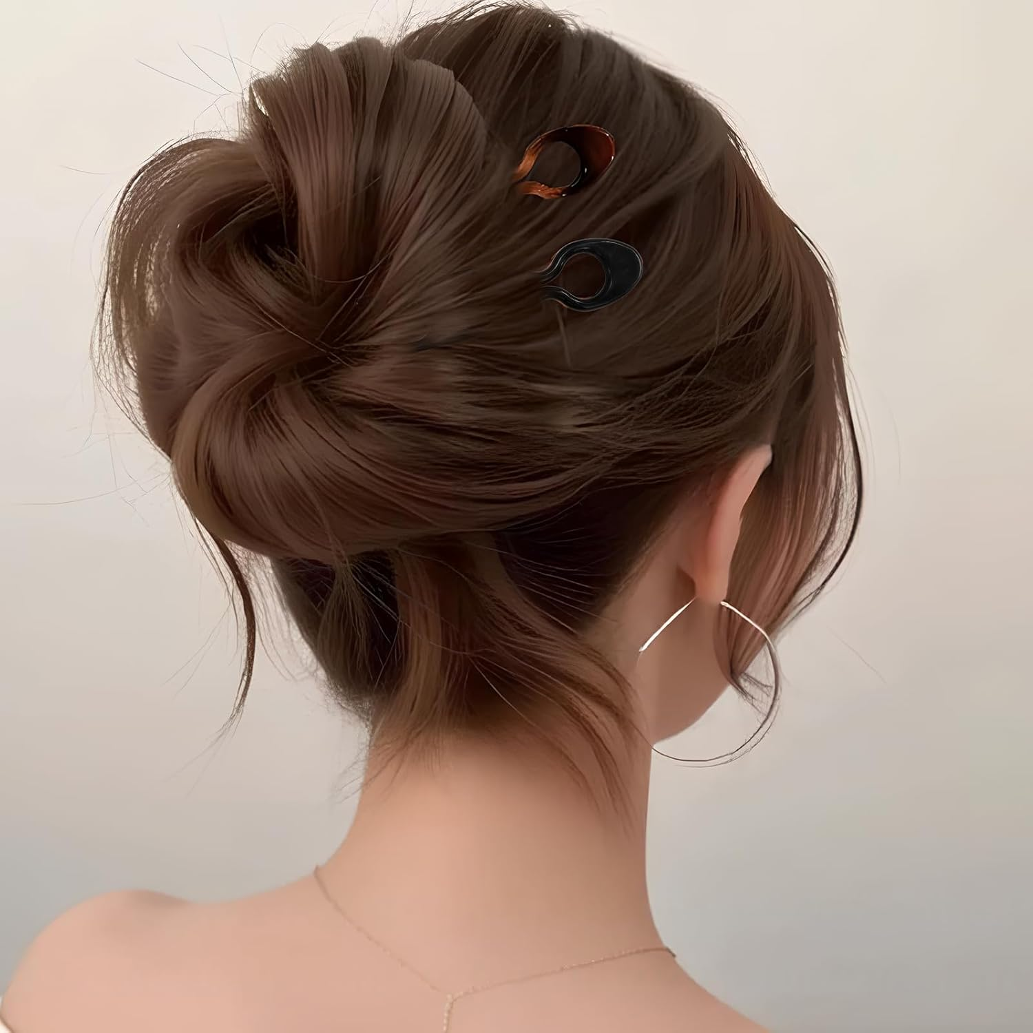 6-Pack Prestige Hair Pins (Large + Small) &ndash; Prestige Hairpin U-Shaped, French Hair Pin, Acetate Tortoiseshell/Black/Grey, Non-Slip No-Crease, for Fine/Thick/Long Hair, Buns & Chignons image number 6