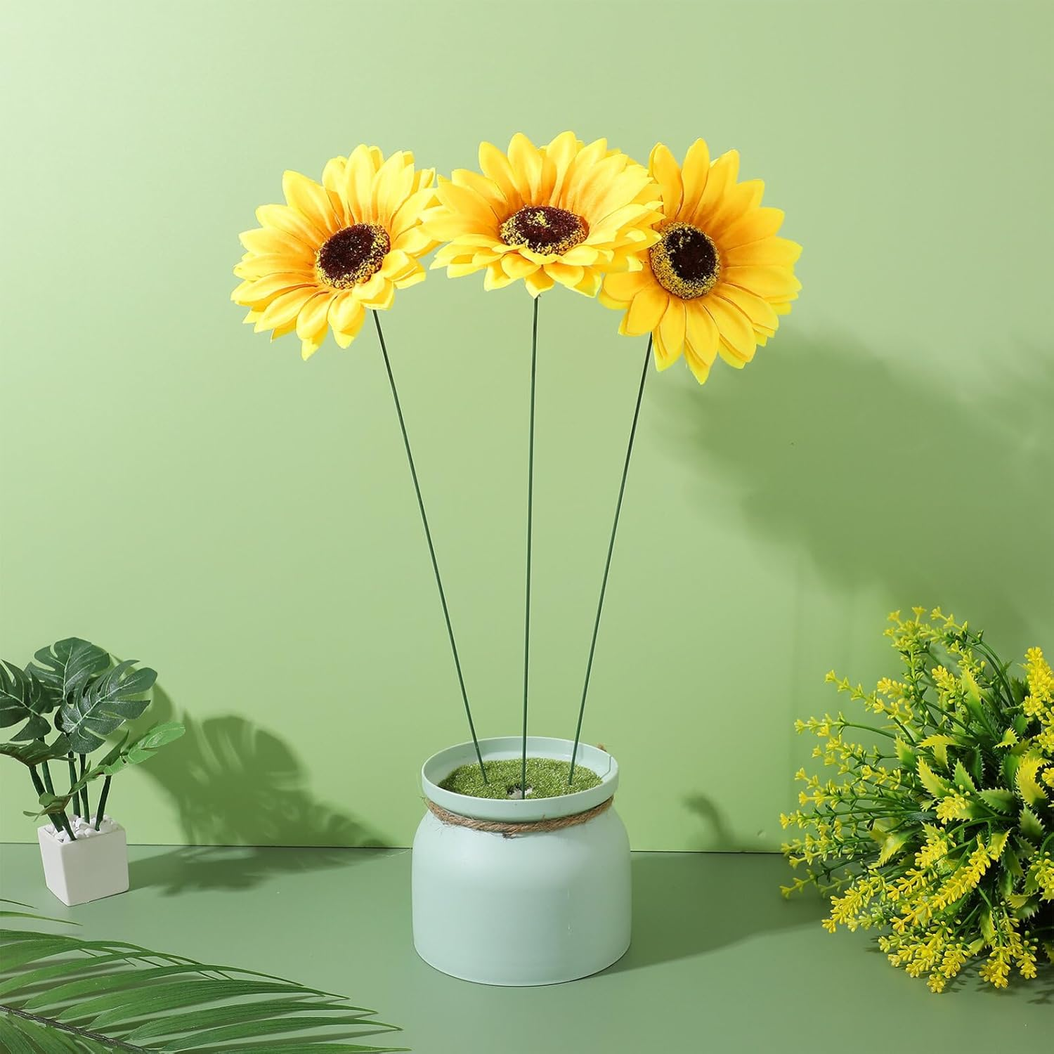 Kisangel 5Pcs Sunflower Garden Stakes Metal Stake Sunflower Sign Outdoor Yard Flower Stake for Garden Stable Decoration image number 3