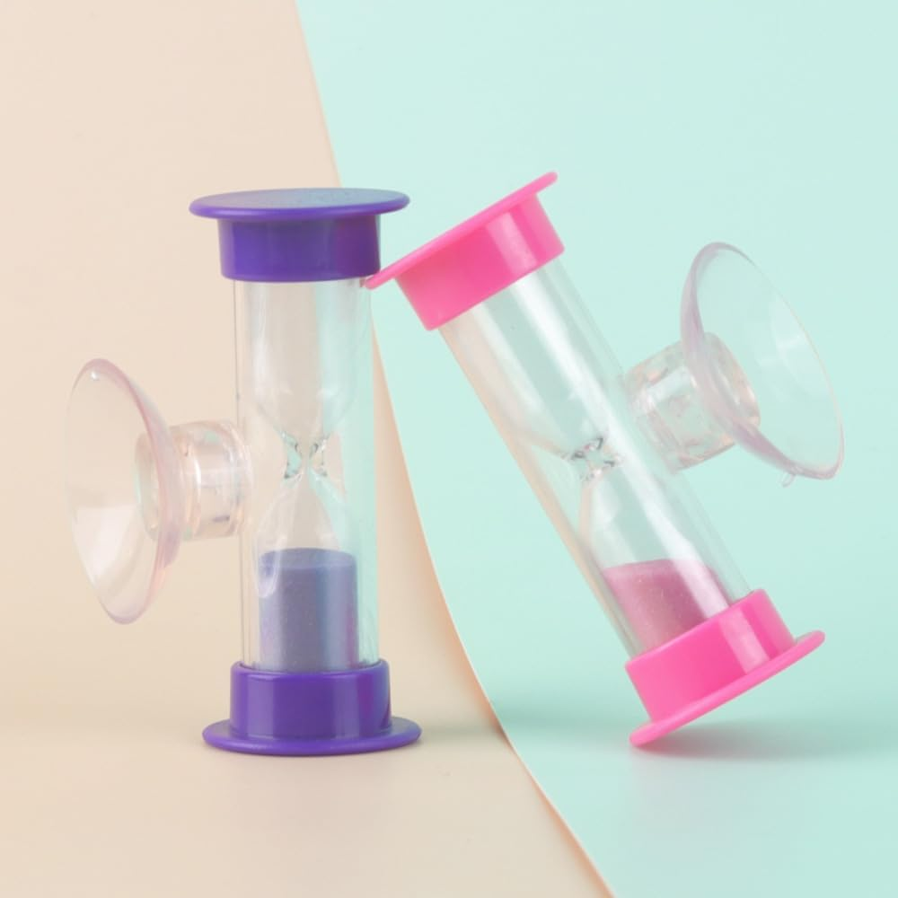 Sand Timer Toothbrush Hourglass Three Minutes Hourglass with Suction Cup for Games,Cooking, Tooth Brushing Time Countdown Calculation (5 PCS) image number 4