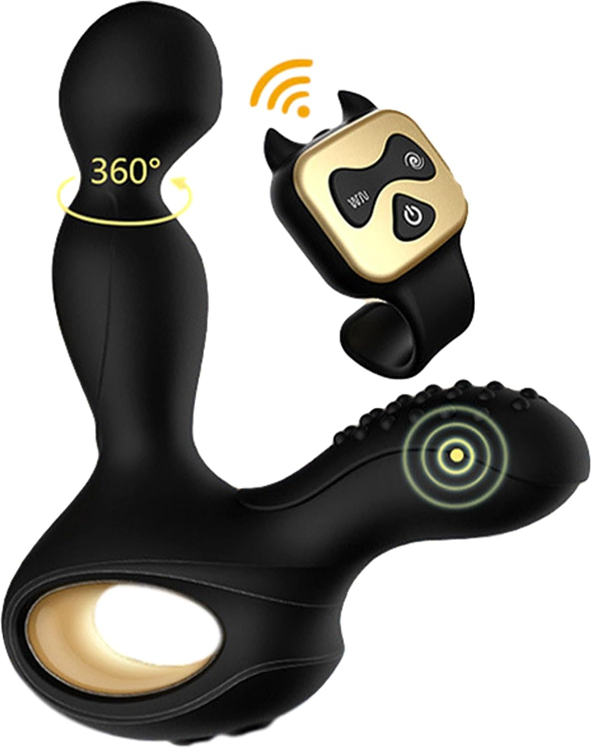 360&deg; Rotating Vibrating Anal Plug, G-Spot Anal Butt Plug Dildo Sex Toy for Men Vibrator Stimulator with Powerful Modes, Prostate Massager Anal Vibrator Remote Control Adult Sex Toys image number 4