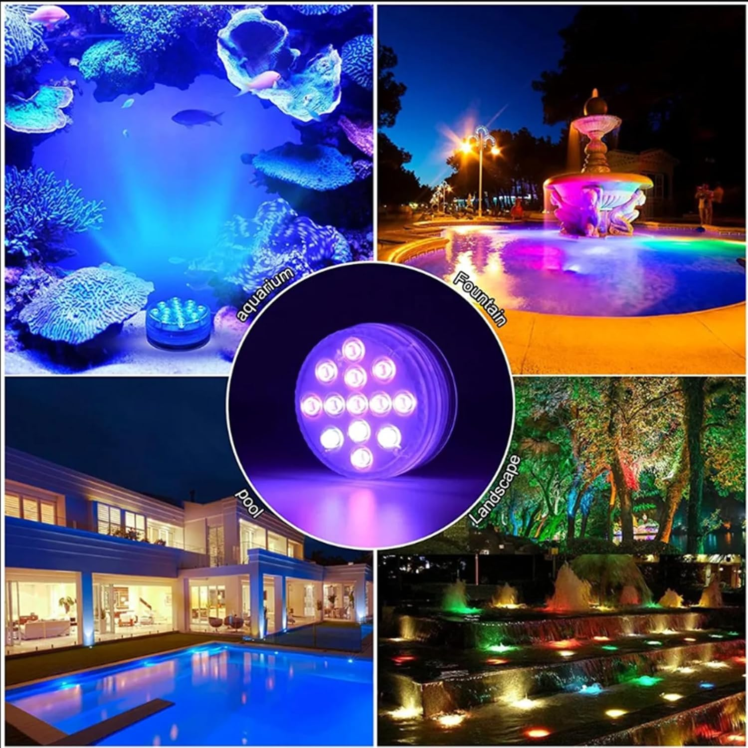 2Pcs Magnetic Suction Cup Diving Lamp,Submersible LED Lights,16 Colors Hot Tub Lights，Waterproof Pond Lights,For Aquarium, Bathtub, Pool or Spa image number 2