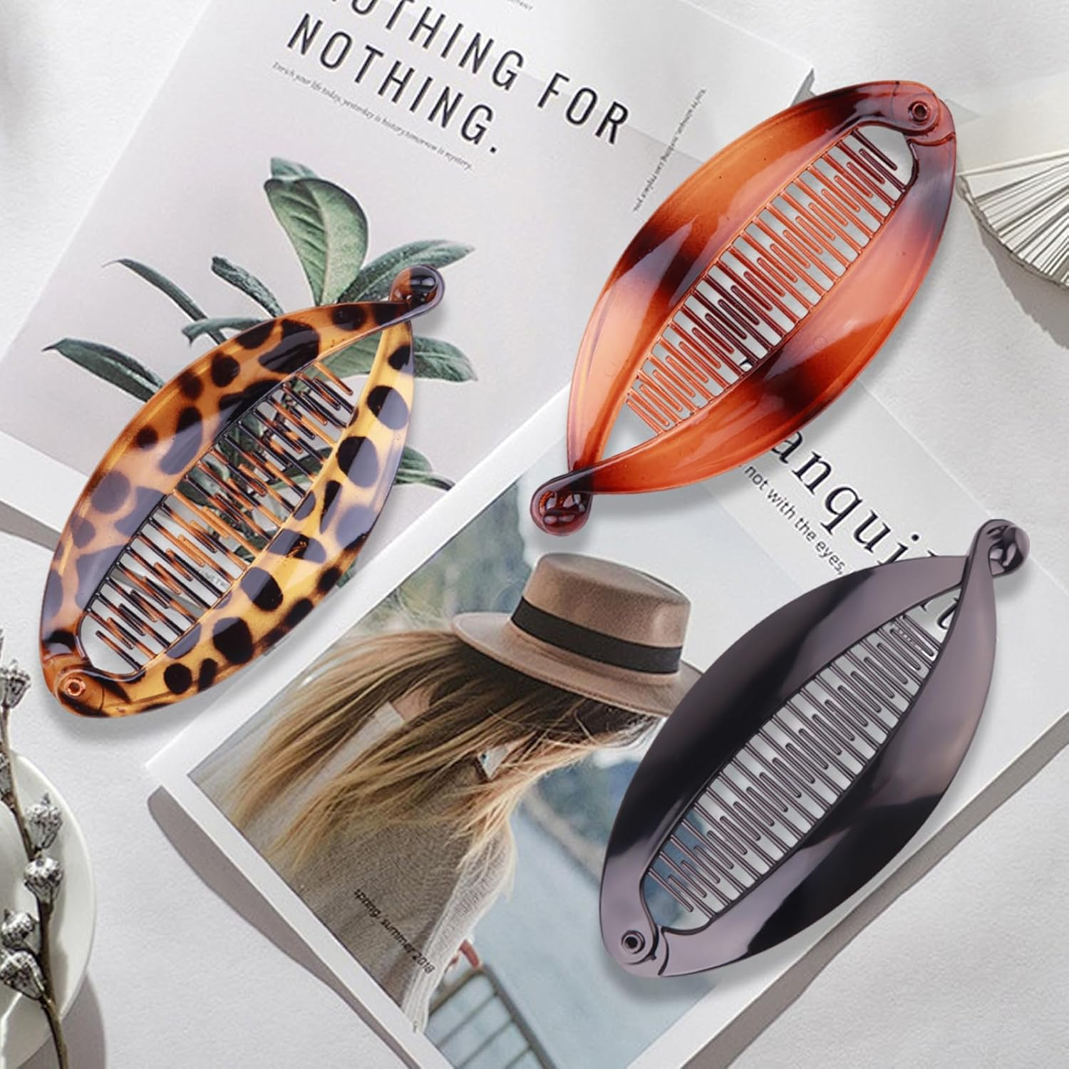 Whaleo Set of 6 Banana Clip Hair Clips Banana Clip Thick Hair Banana Hair Clip Hair Banana Hair Clips Women'S Hair Clip Flat Banana Hair Clip for Women and Girls image number 3