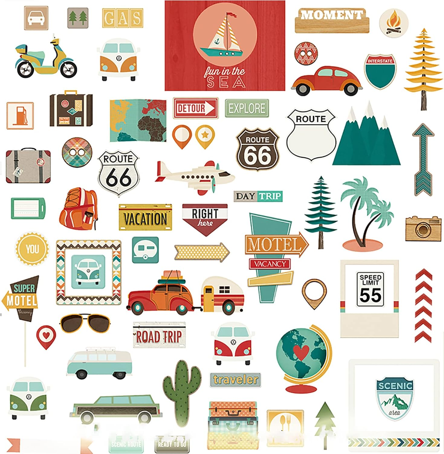 Doraking 50PCS Vintage Tropical Plants Butterfly Green Plants Stickers for Decoration Laptop Scrapbook, Doraking No-Repeat Vintage Butterfly Stickers image number 4