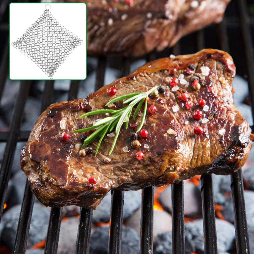 Stainless Steel Ring Cleaner, Scourer, Chain Scrubber, Cleaning Scraper for Dutch Oven Grill, 14.5 Cm X 11.5 Cm image number 1