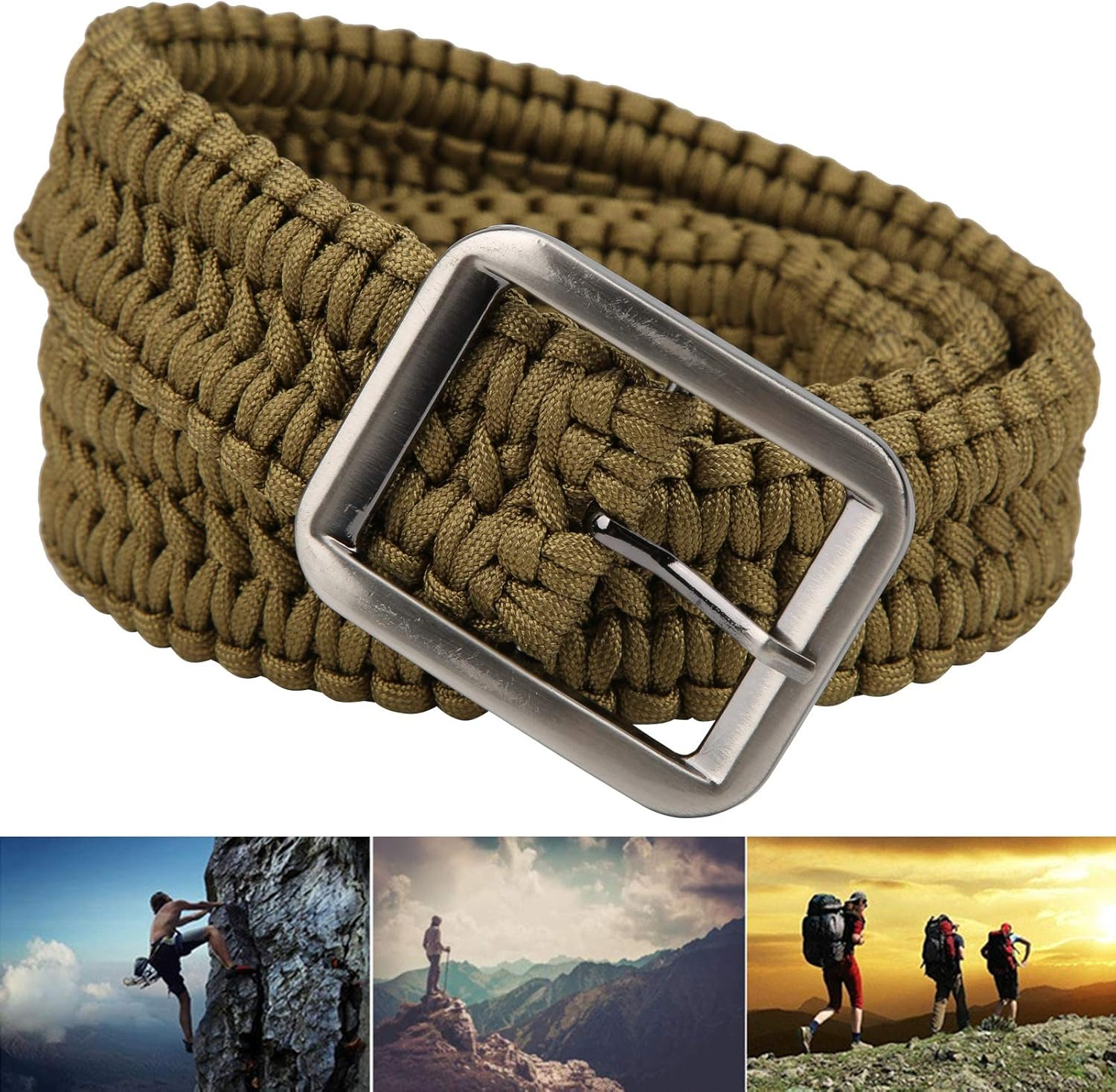 Adventure Belts, Umbrella Rope Belt, Anti‑Rust Hunting Use for Outdoor Camping Wilderness Survival(Olive Green) image number 4