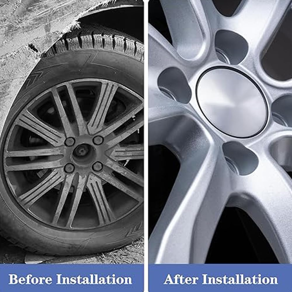 4 PCS Car Wheel Hub Center Cap, 60Mm OD 58Mm ID,ABS Rust-Proof Durable Snap-In Anti-Falling Fastening Installation Accessories, Wheel Hub Modification Decoration,Universal for Cars (Silver) - Silver image number 6