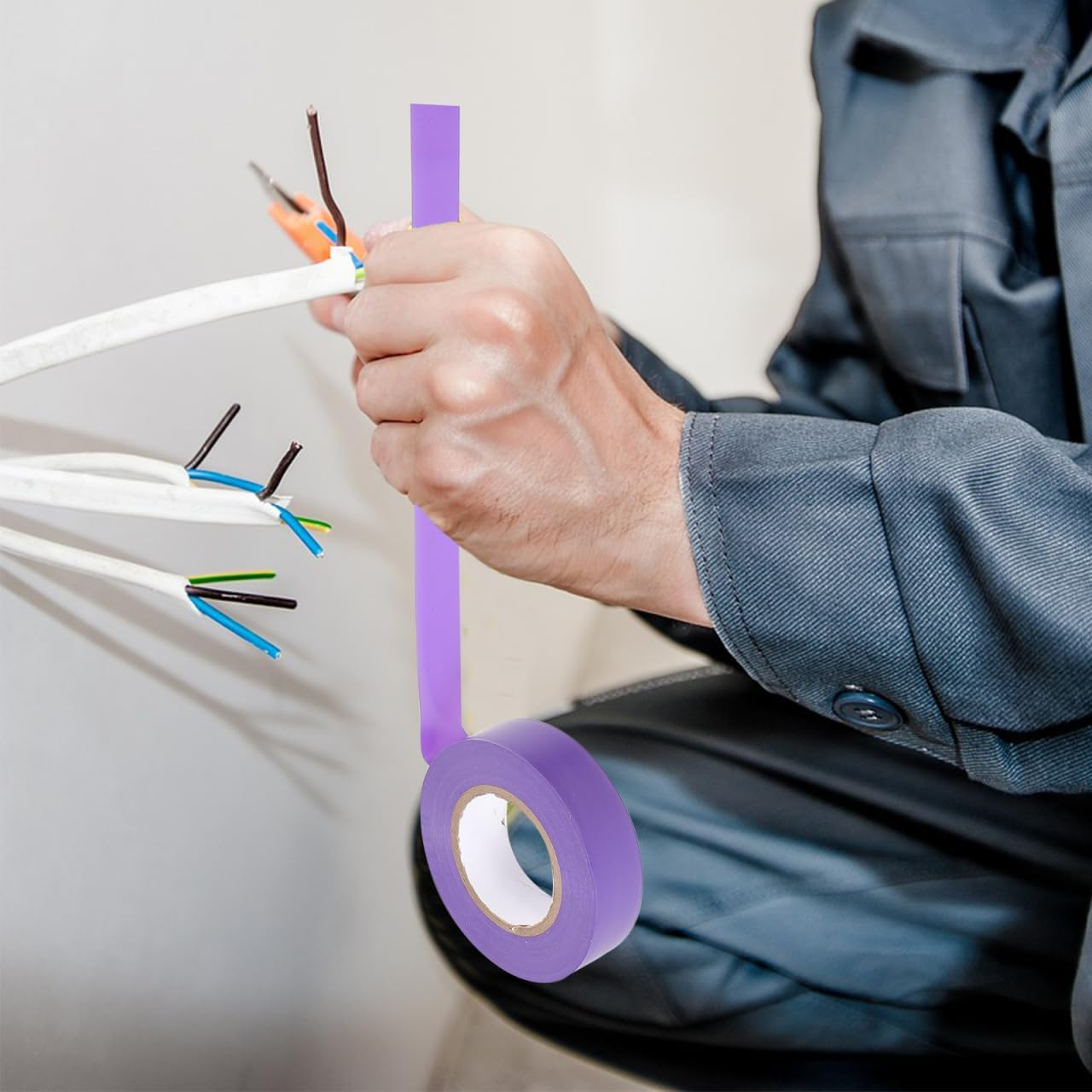 Gatuida PVC Electrician Tape 19Mm X 66Ft Insulation Tape Roll Flame Retardant Moisture Resistant Electrical Wire Adhesive for Home Improvement image number 1