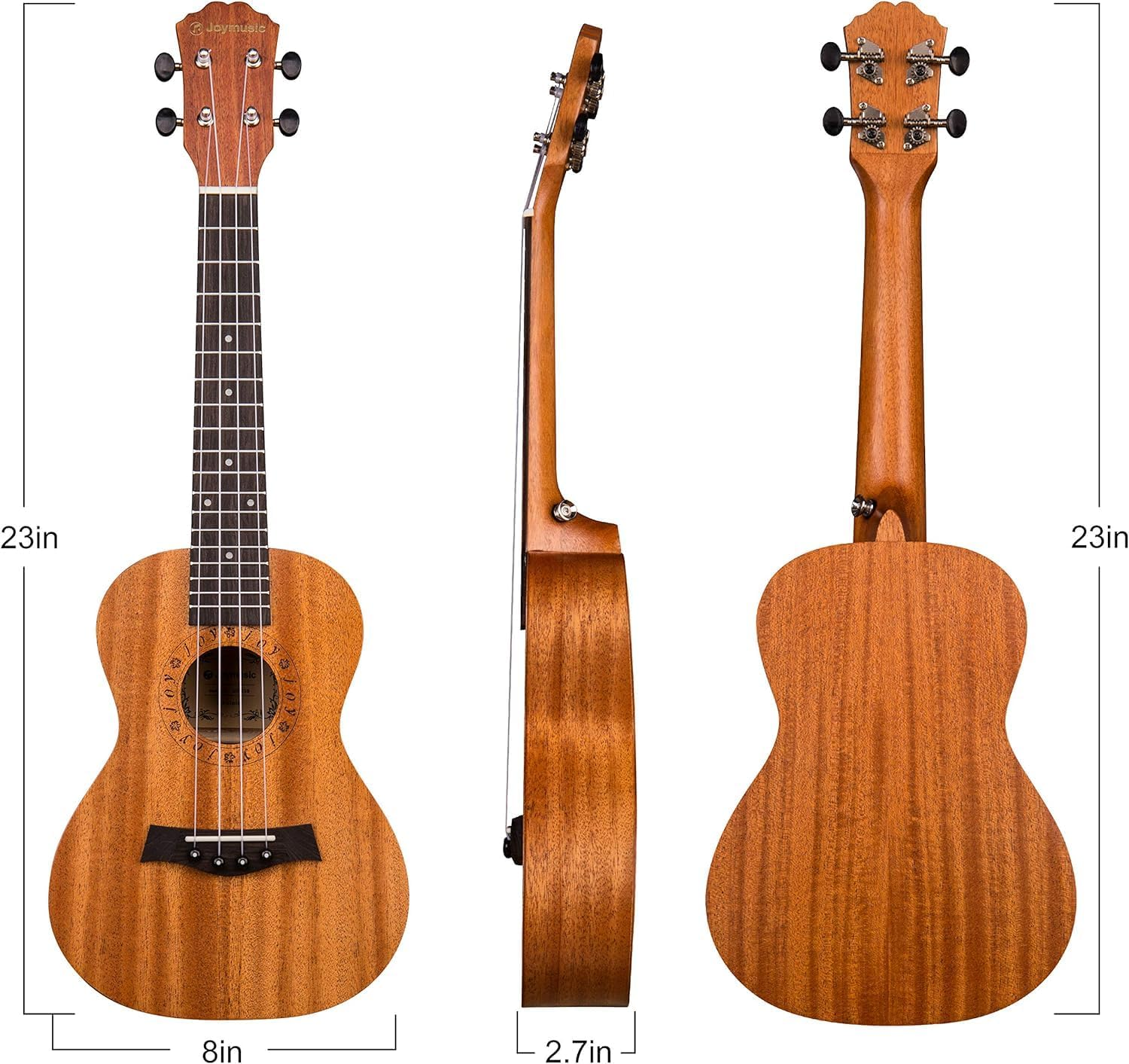 Concert Ukulele, Ukulele Concert Set Size 23 Inch with Bag Tuner Pickup Ruler Wrench Bridge image number 6