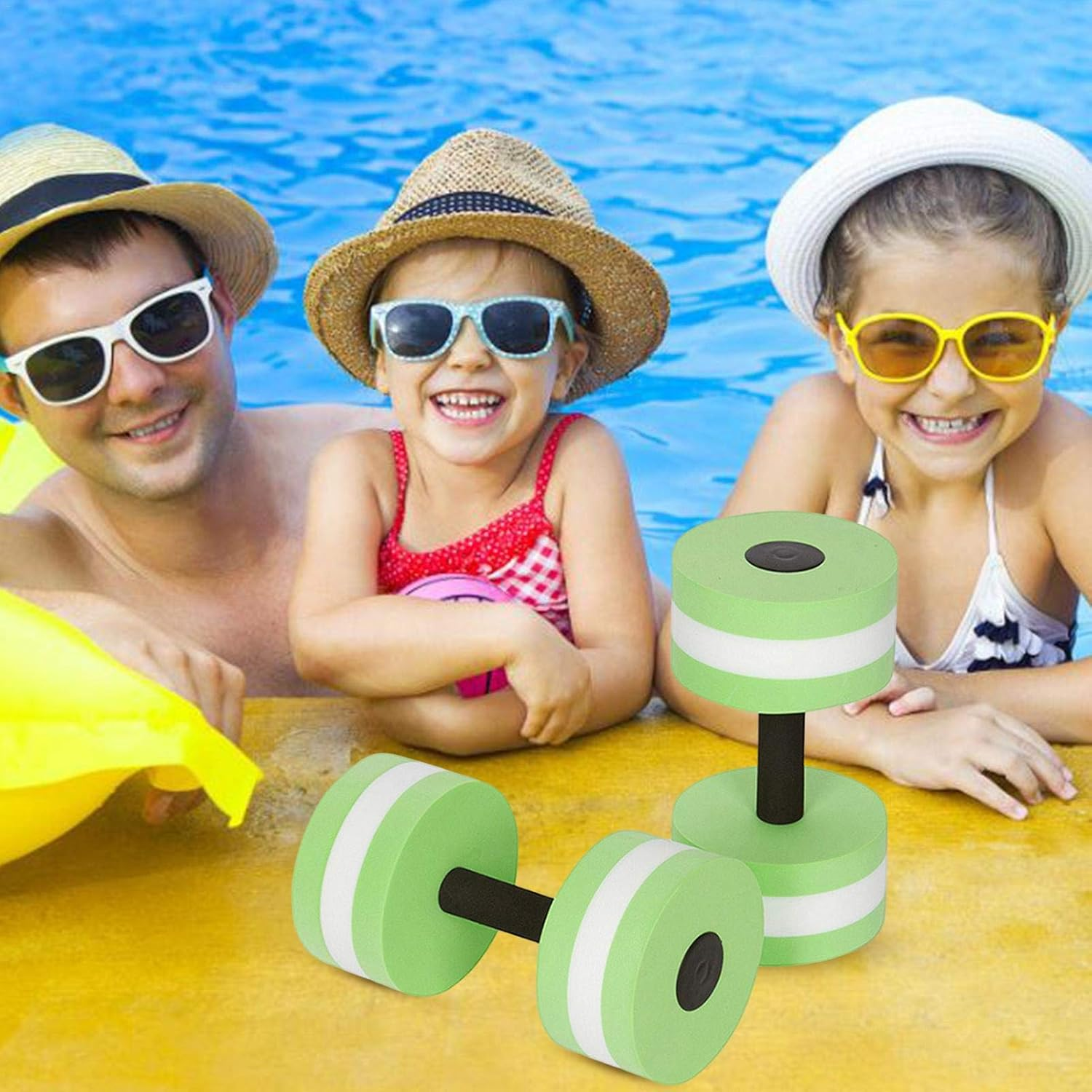 Water Weights | Portable Aquatic Dumbells - Water Aerobic Exercise Foam Pool Water Fitness Barbells Hand Bar for Weight - Gray image number 6