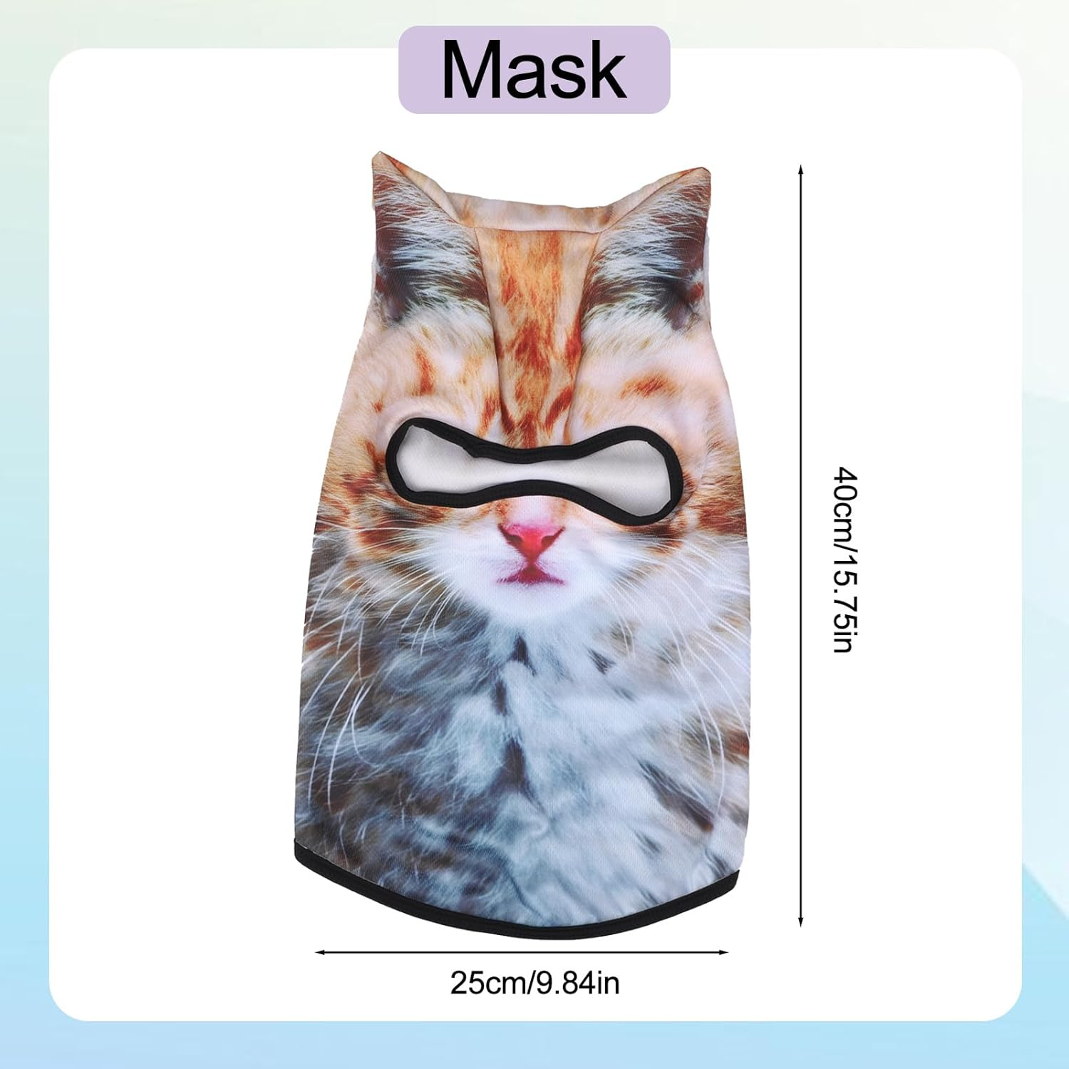 Mikovivi 3D Cat Ski Balaclava Sheisty Face Mask with Ears, Funny Animal Face Mask Balaclava Parties Music Festivals Outdoor Supplies image number 1