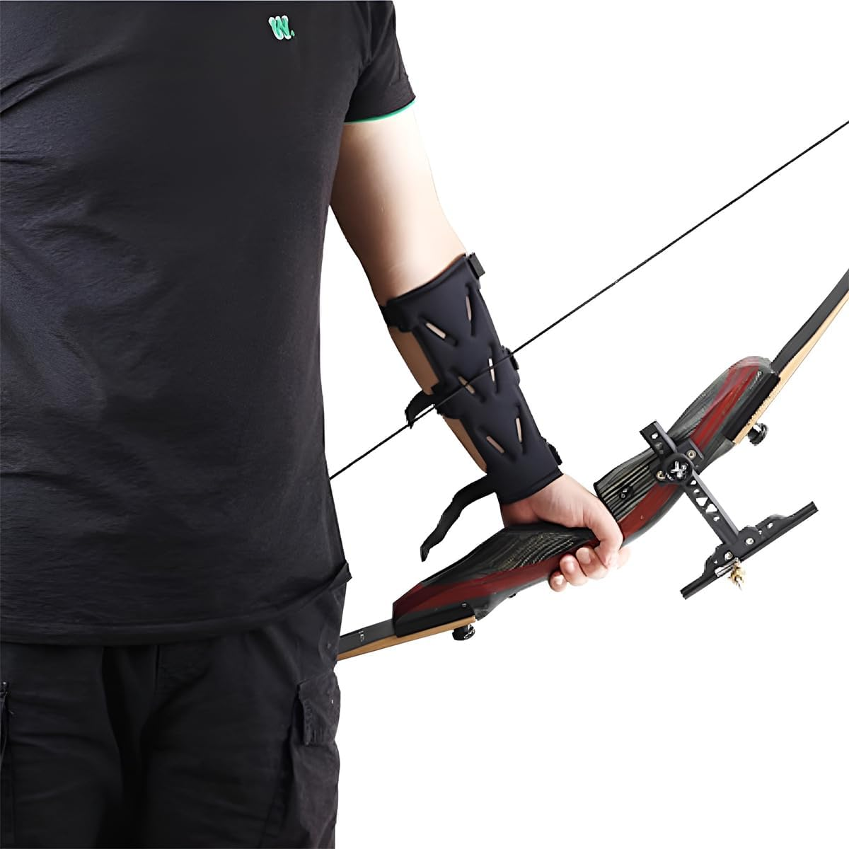 AIMALL Archery Arm Guard, Breathable Protective Gear for Recurve Bow and Hunting, Adjustable Elastic Band Design, 9.05 X 3.93 Inches for Competition and Outdoor Sports image number 4