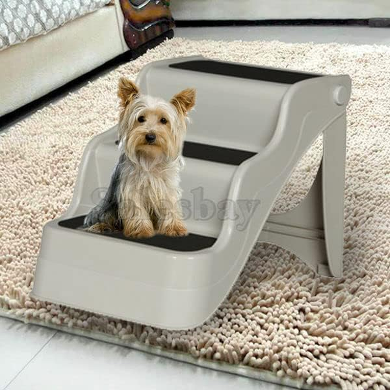 PETBRO Portable 3 Steps Foldable Doggy Cat Pet Dog Stairs Ramp Folding Ladder Stairs image number 5