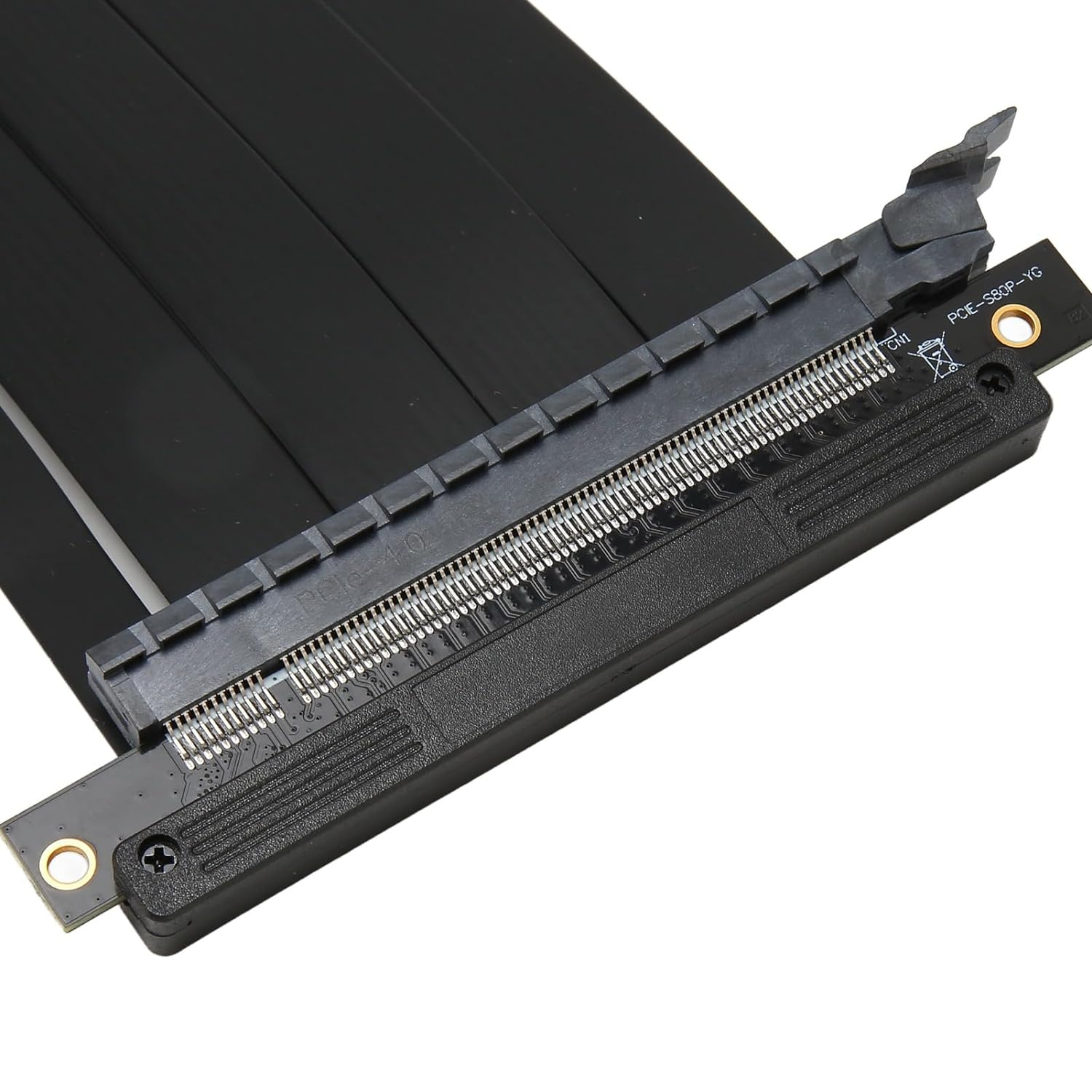 PCIE 4.0 X16 Riser Cable, High Speed Flexible Right Angle PCIE Port GPU Graphic Card Extension Cable, Dual Reverse PCIE 4.0 Extender Riser Cable for Gaming