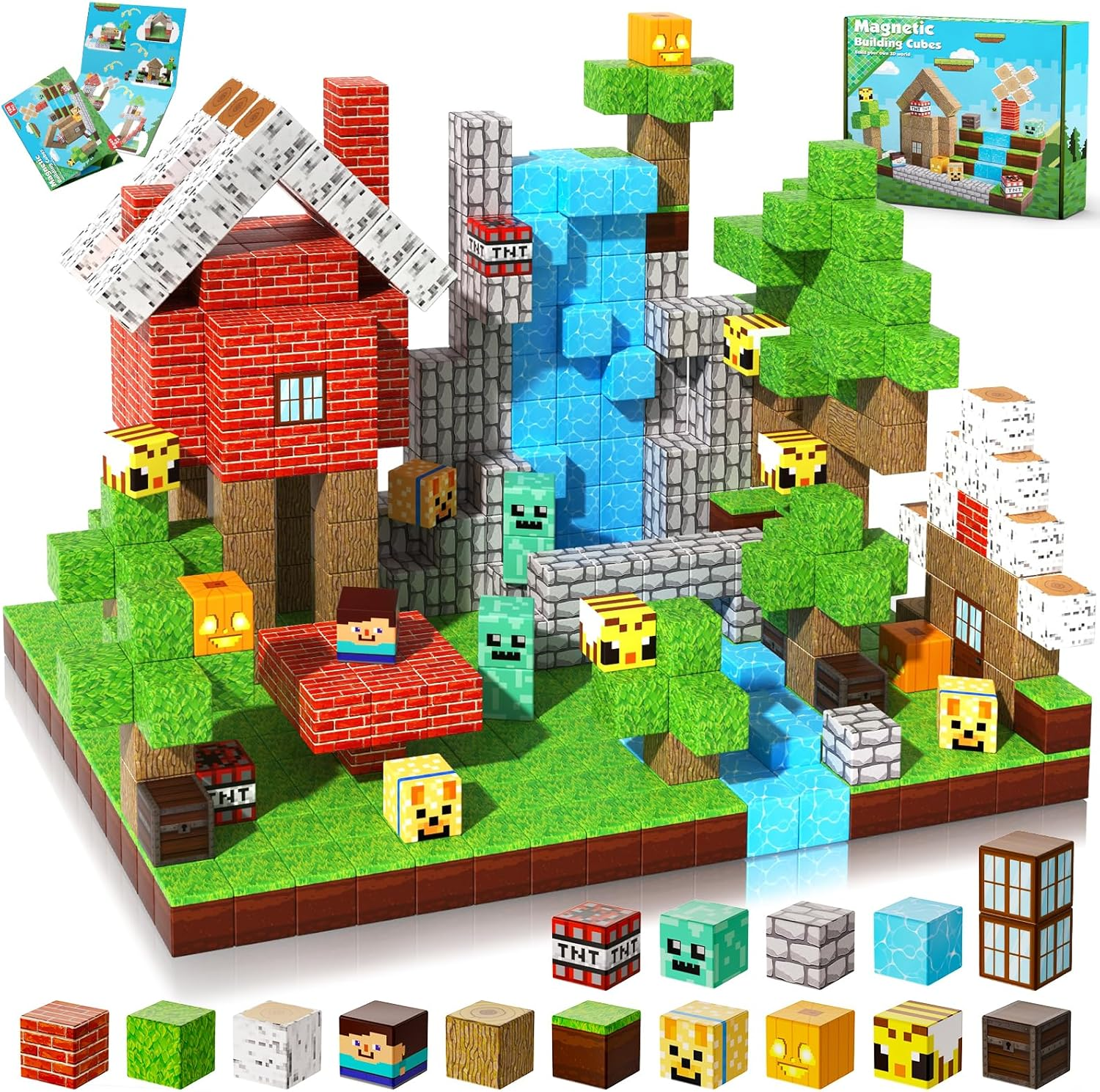 Magnetic Blocks-150Pcs Building Blocks, Magnetic Tiles Kids Build Cubes Constructionstoys 2025 Upgraded STEM Game Outdoor Toys, Christmas Birthday Gifts for Boys & Girls Ages 3+ image number 3