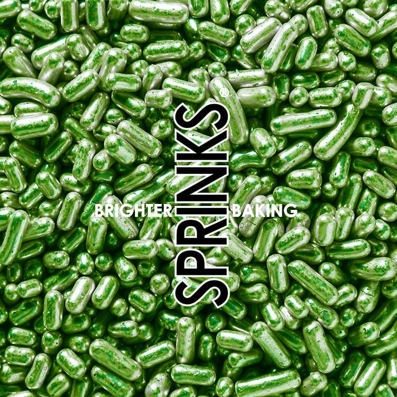 Sprinks Jimmies Sprinkles 1Mm - Edible Toppers for Cakes, Cupcakes, and Desserts | Baking Treats Decorations for Birthdays, Parties, and Special Occasions | 500G, Green image number 1