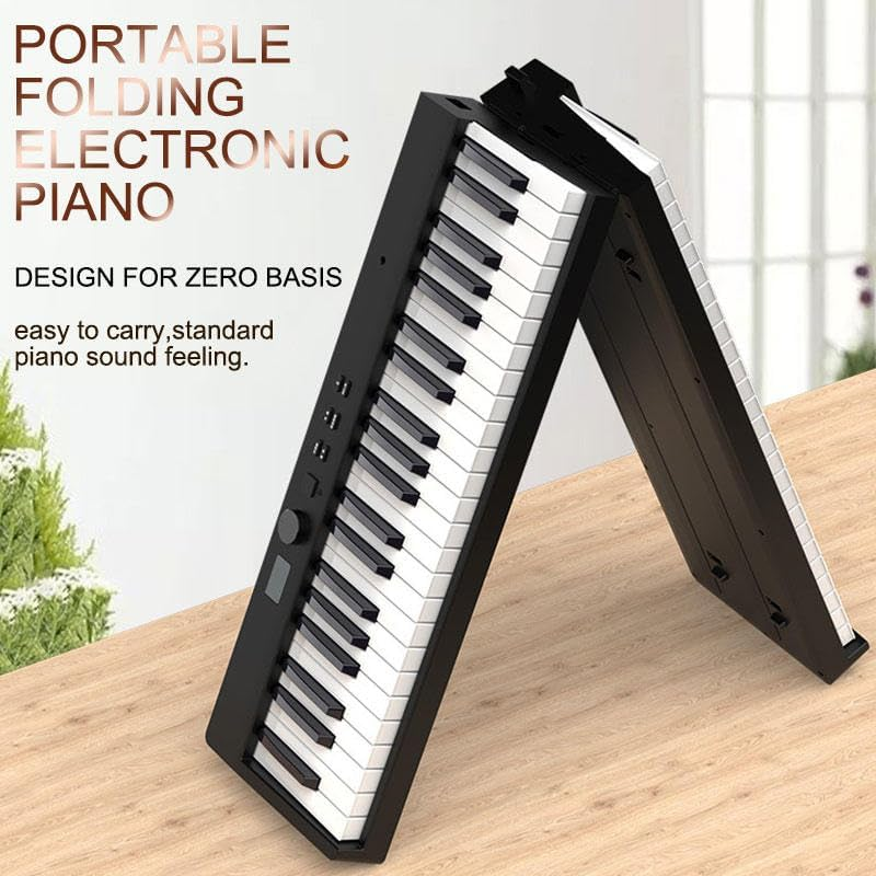 Folding Piano Keyboard 88 Keys Full Size Semi-Weighted Digital Piano for Beginners with Sustain Pedal Piano Bag (Black) image number 3