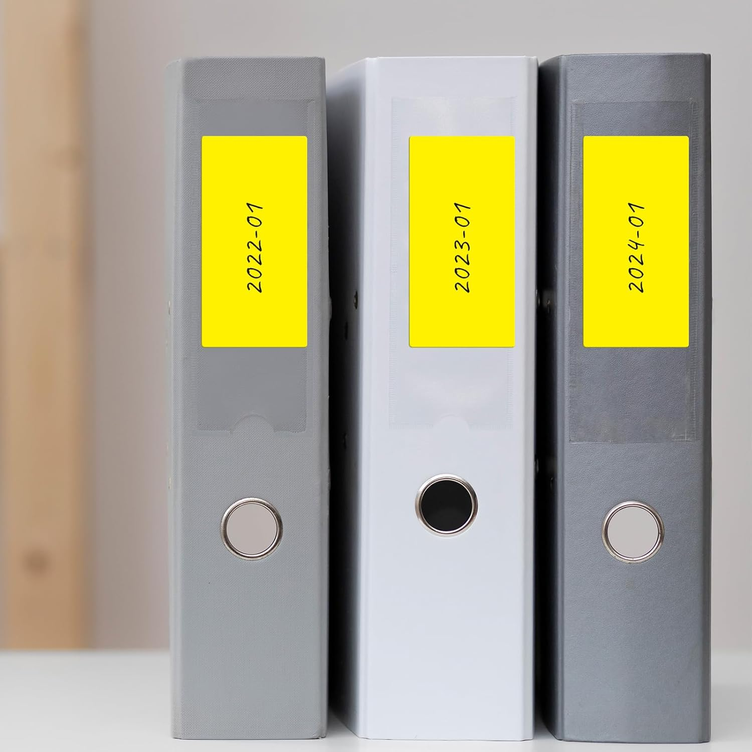 YIKIADA Rectangular Yellow Color Coding Label 2 X 4 Inch Self Adhesive Vinyl Waterproof Writable Removable Sticker Roll for DIY Office School Supplies Inventory Name Price Tag File Paper 500 PCS - Blue image number 4