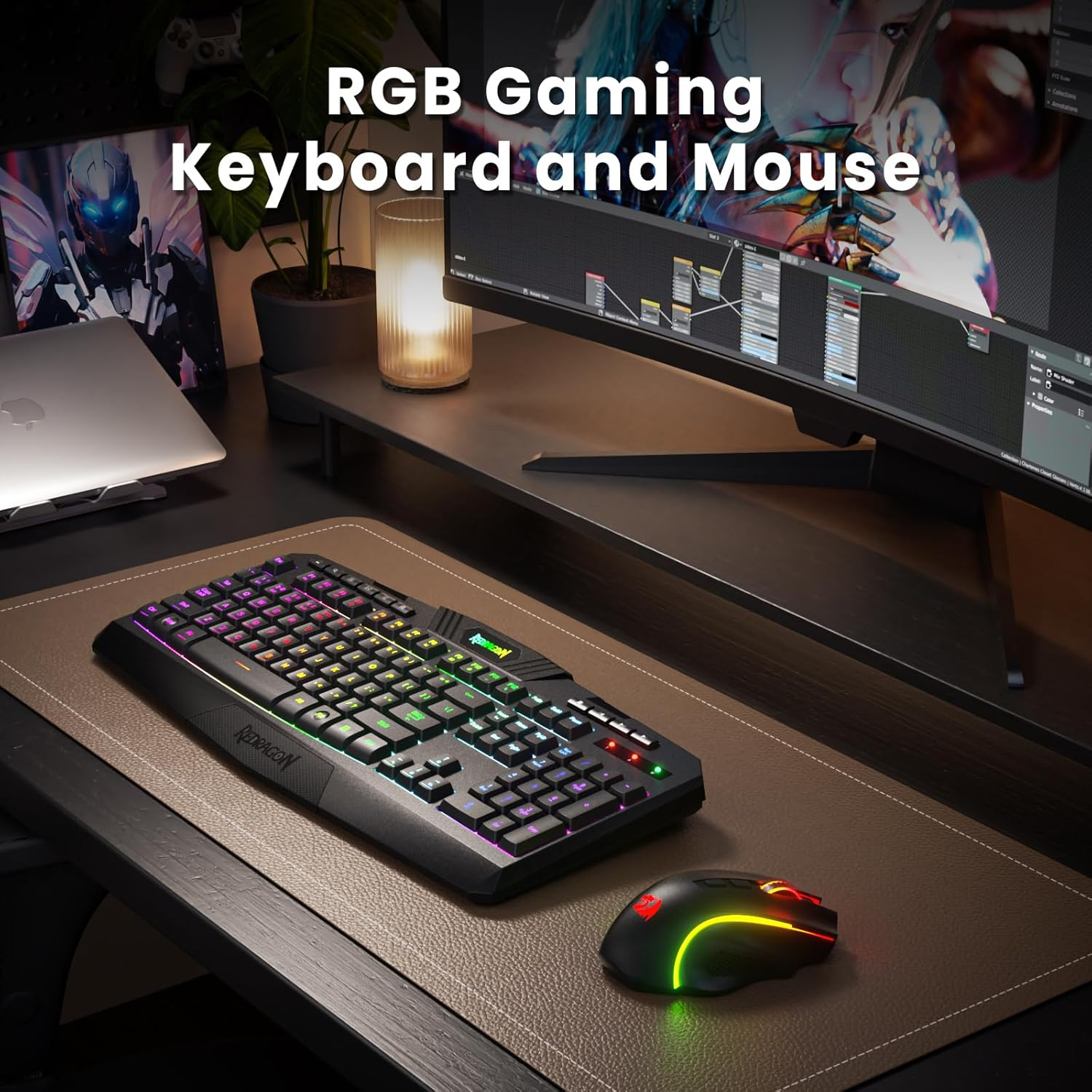 Redragon S101M-KS Gaming Keyboard and Mouse Wireless with Tri-Mode, RGB Keyboard and 4800 DPI Gaming Mouse, 10 Independent Multimedia Keys for Wins, PC, Computer, Wireless S101 Ideal for Gamer image number 4