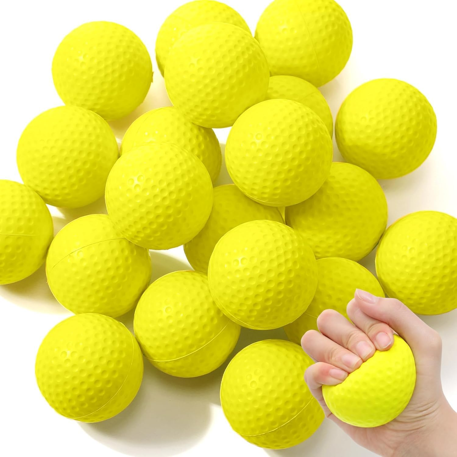 15Pcs Practice Golf Balls,Practice Foam Golf Balls, Foam Sponge Soft Elastic Golf Balls, Indoor Outdoor Golf Training Aid Balls,Foam PU Golf Practice Balls for Indoor or Outdoor Backyard Training image number 4