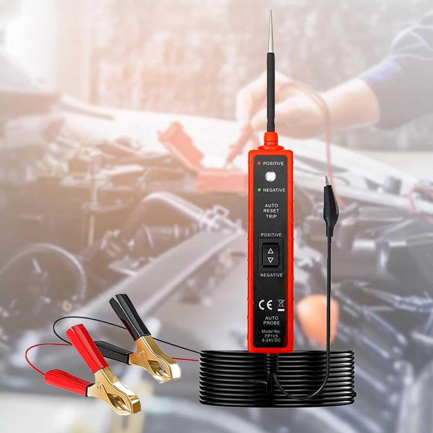 Electric Current Tester, Automotive Voltage Power Tester Probe 6V-24V, Electrical System Tool, Short Finder Detector Meter for Continuity Test, Polarity Identify image number 3