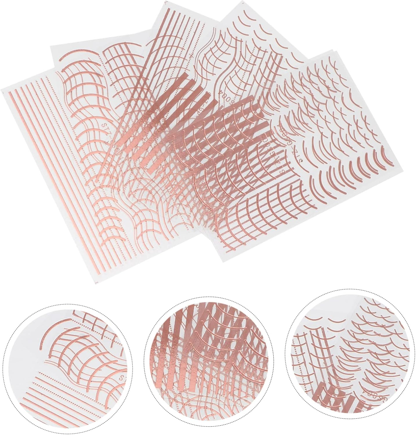 6Pcs Nail Art Stickers Women DIY Nail Decors Simple Decals for Girls Boys and Girls image number 1