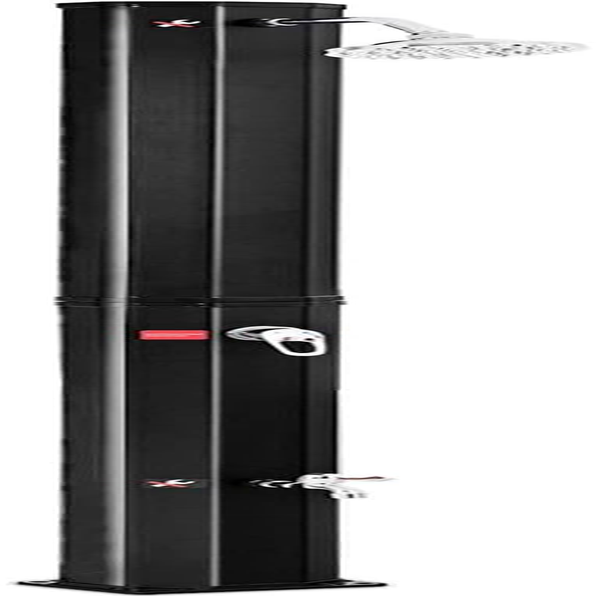 Giantex 7.2Ft 9.3 Gallon 2-Section Solar Heated Shower W/Shower Head Outdoor Backyard Poolside Beach Pool Spa for Easy Installation, Black