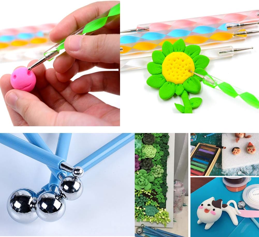 14 PCS Dotting Tools Ball Styluses with Box, Dotting Tools Set Rock Painting, Pottery Clay Modeling Embossing Nail Art image number 2