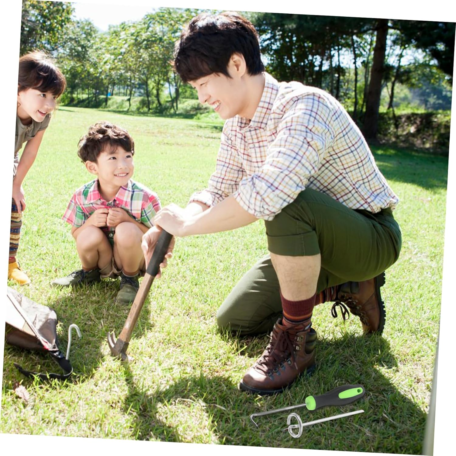 BESPORTBLE Ground Nail Hook Combination Garden Staples Thickened Top Landscape Pins for Plant Protection Anchors and Turf Installation Tools image number 4