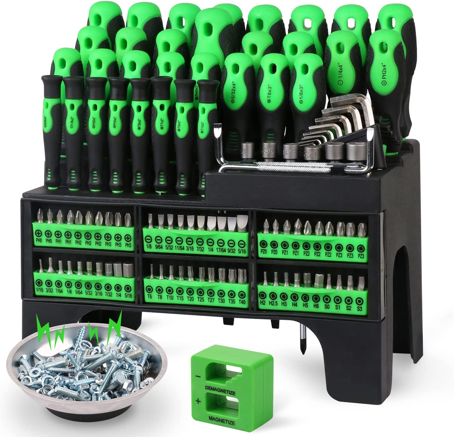 SWANLAKE 118PCS Magnetic Screwdrivers Set with Plastic Ranking,Tools for Men image number 3