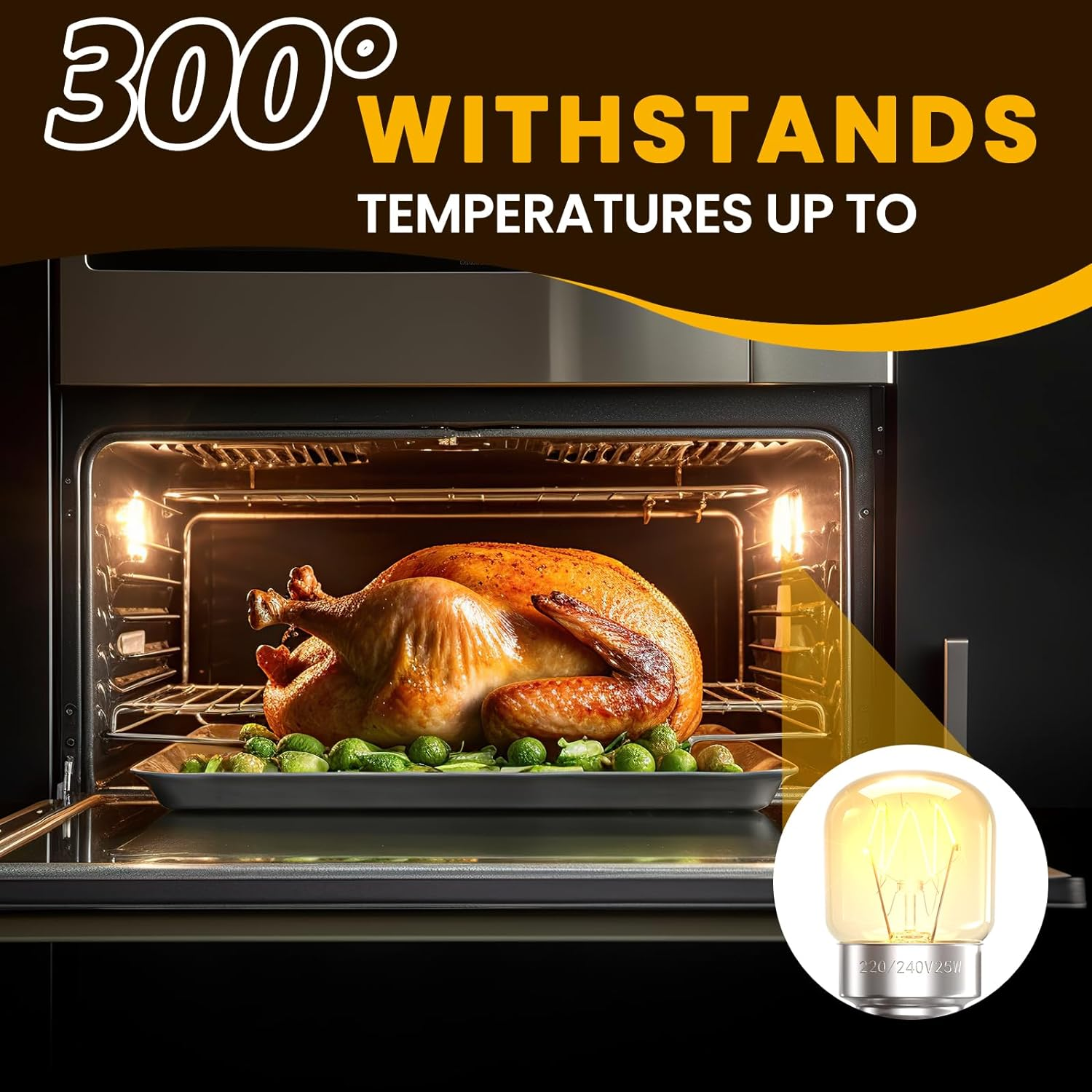 Bonlux 2 Pack 25W Dimmable Salt Lamp Bulbs,E14 Oven Bulbs 300℃ Heat Tolerant SES Incandescent Bulbs 2600K Warm White for Fefrigerator Oven Lamp Salt Lamp Sewing Machines, Small Edison Screw Base image number 5