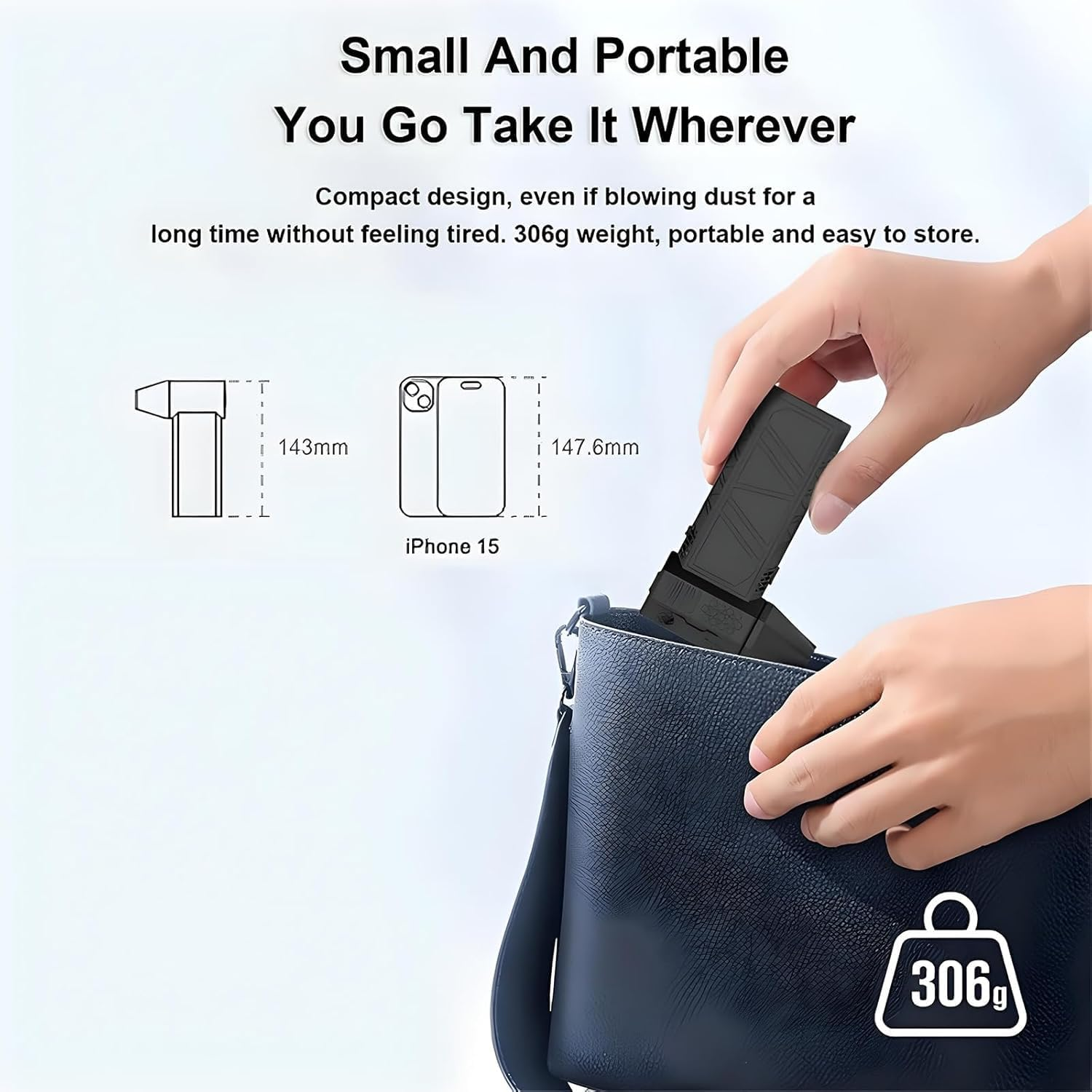 Cordless Car Blower & Air Duster, 130,000 RPM 130MPH, for Auto Interior Drying, Keyboard, Electronics, Home and Outdoor Cleaning(Black) image number 3