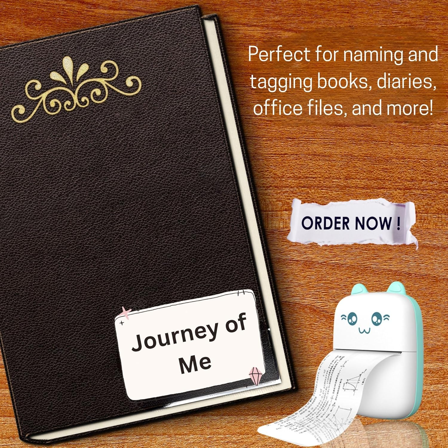 Mini Label Maker - Portable Bluetooth Label Printer with Tape - Compact & Rechargeable for Home, Office, and Organization - Easy-To-Use Smart Label Maker for Storage and Crafting image number 2