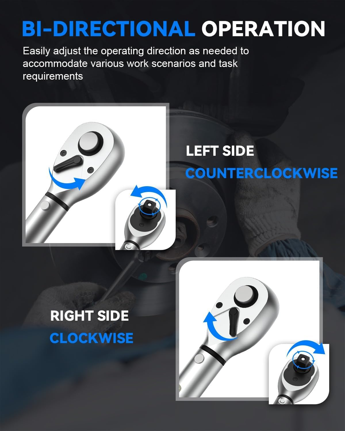 GOYOJO 3/8-Inch Drive Precision Torque Wrench, 5-60Nm/3.7-44.3Ft.Lb, Dual-Direction, Adjustable Mechanic'S Tool for Professional Automotive Maintenance & Repair image number 2