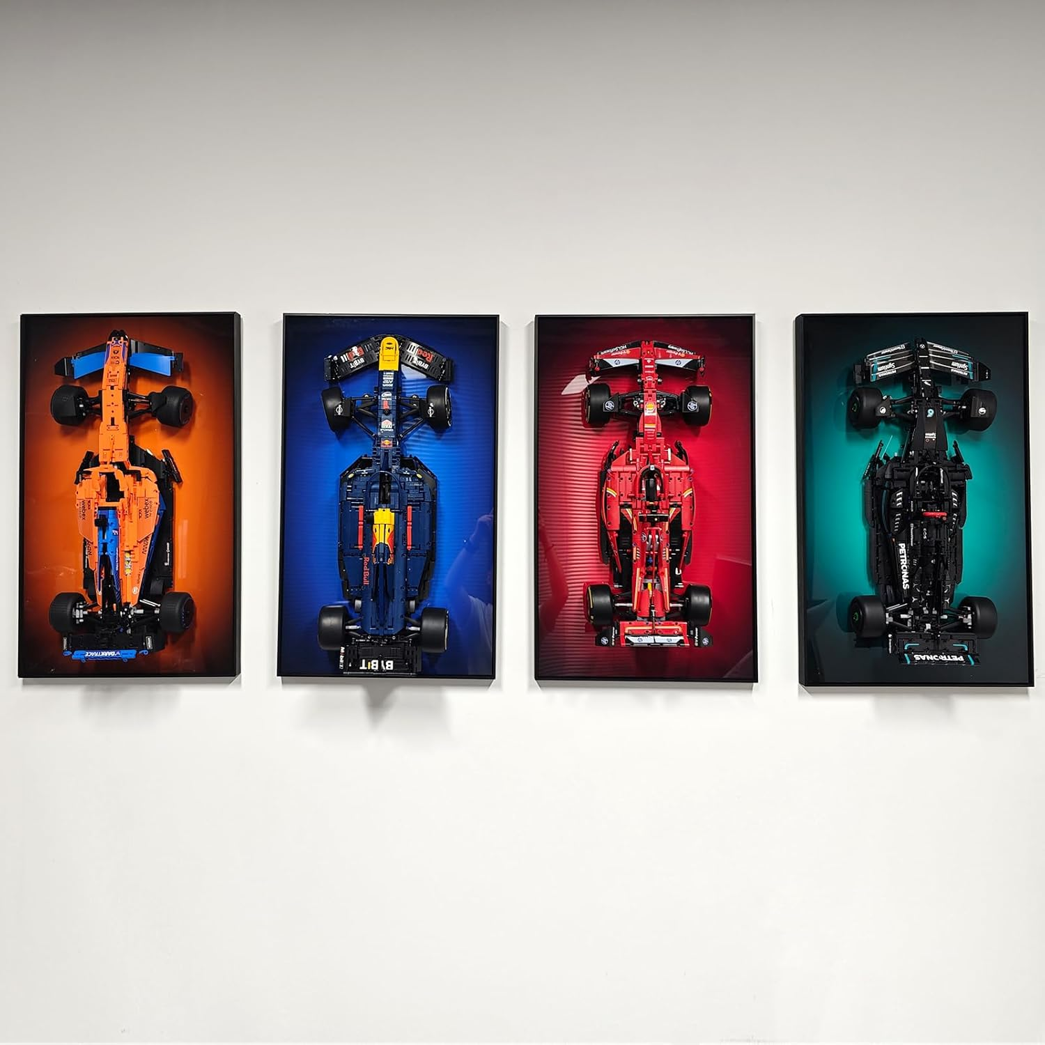 Display Wall Frame for  Technic Ferrari SF-24 F1 Model Car Kit(No Model), Unique Decorative Metal Display Wall Mount for  42207,Size:75X45Cm (Red) image number 2