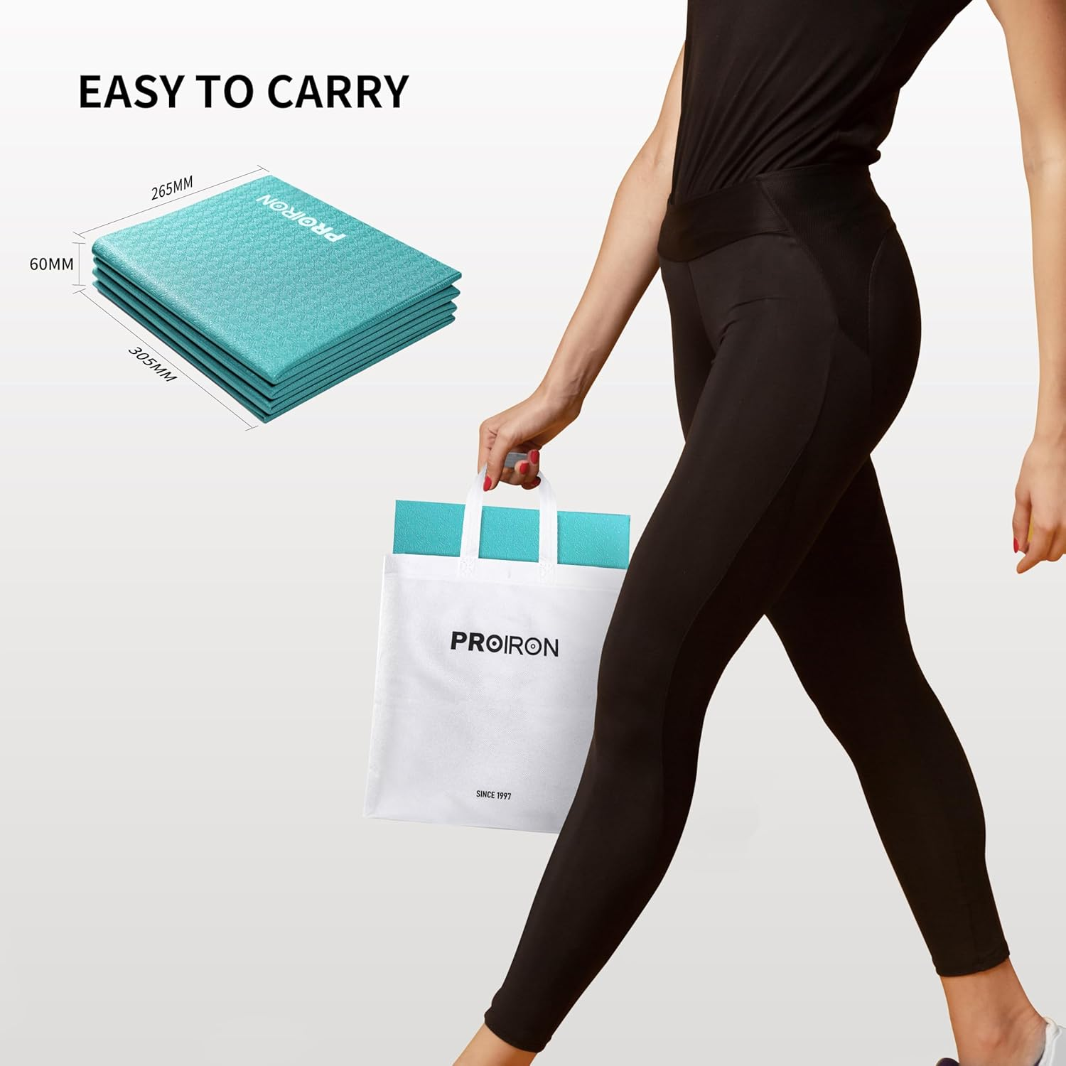 PROIRON Foldable Yoga Mat - Travel Folding Yoga Mat Lightweight, Anti-Slip,And Easy to Carry to Class Beach Park Tear Resistant Travel Picnics 2Mm/4Mm image number 2