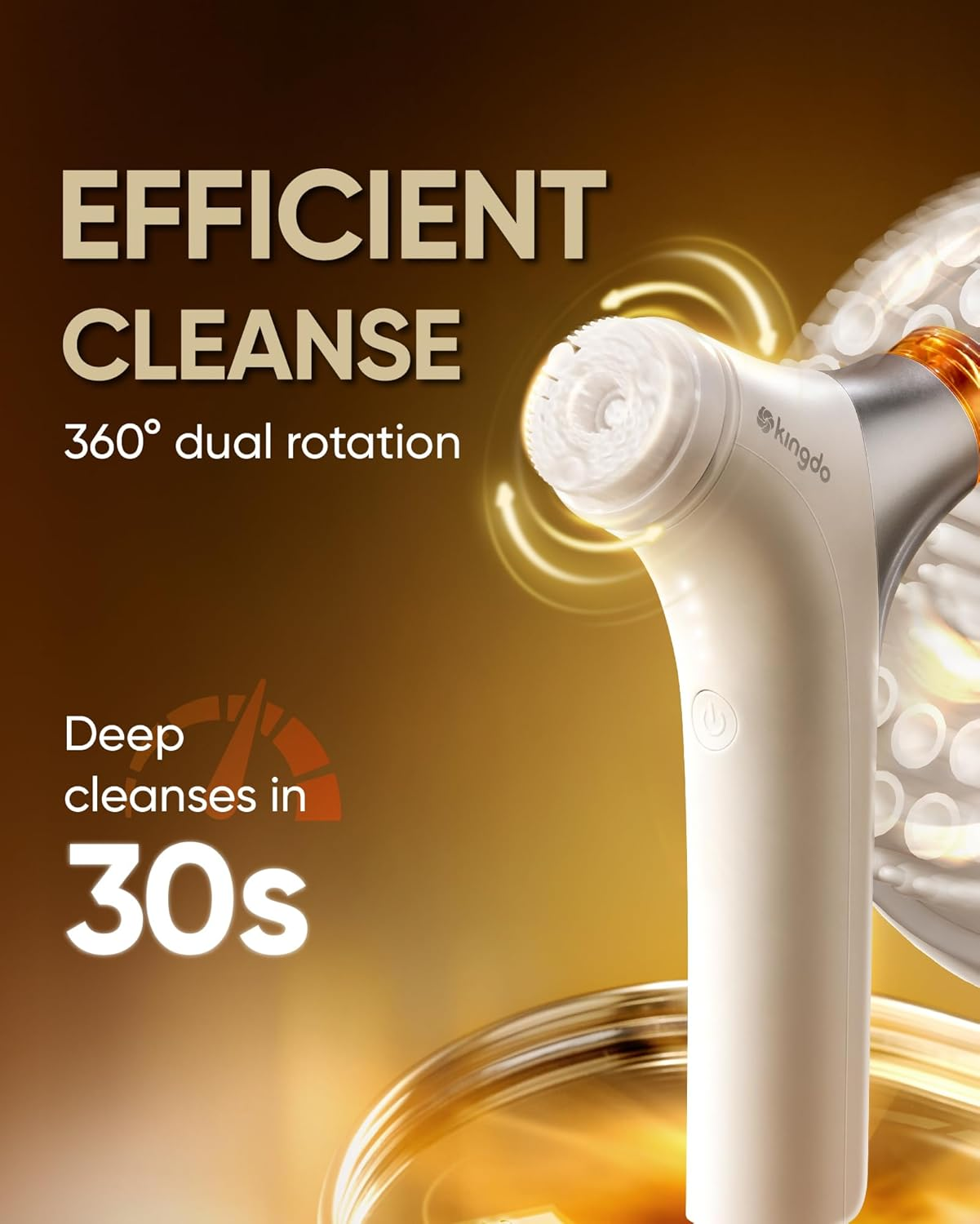 Kingdo 2-In-1 Face Scrubber & Makeup Remover Device, Smart Automatic Foaming Facial Cleansing Brush Exfoliator with Face Cleanser for Deep Cleansing & Exfoliating & Removing Makeup Skin Care image number 1