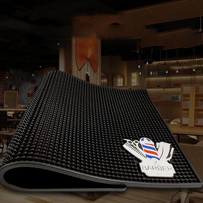 Iplusmile Silicone Barber Station Mat: 30 &times; 15 Cm Hairdressing Station Mat Non-Slip Barber Organiser Mat Professional Salon Hair Tools for Clipper Scissors and Comb image number 5