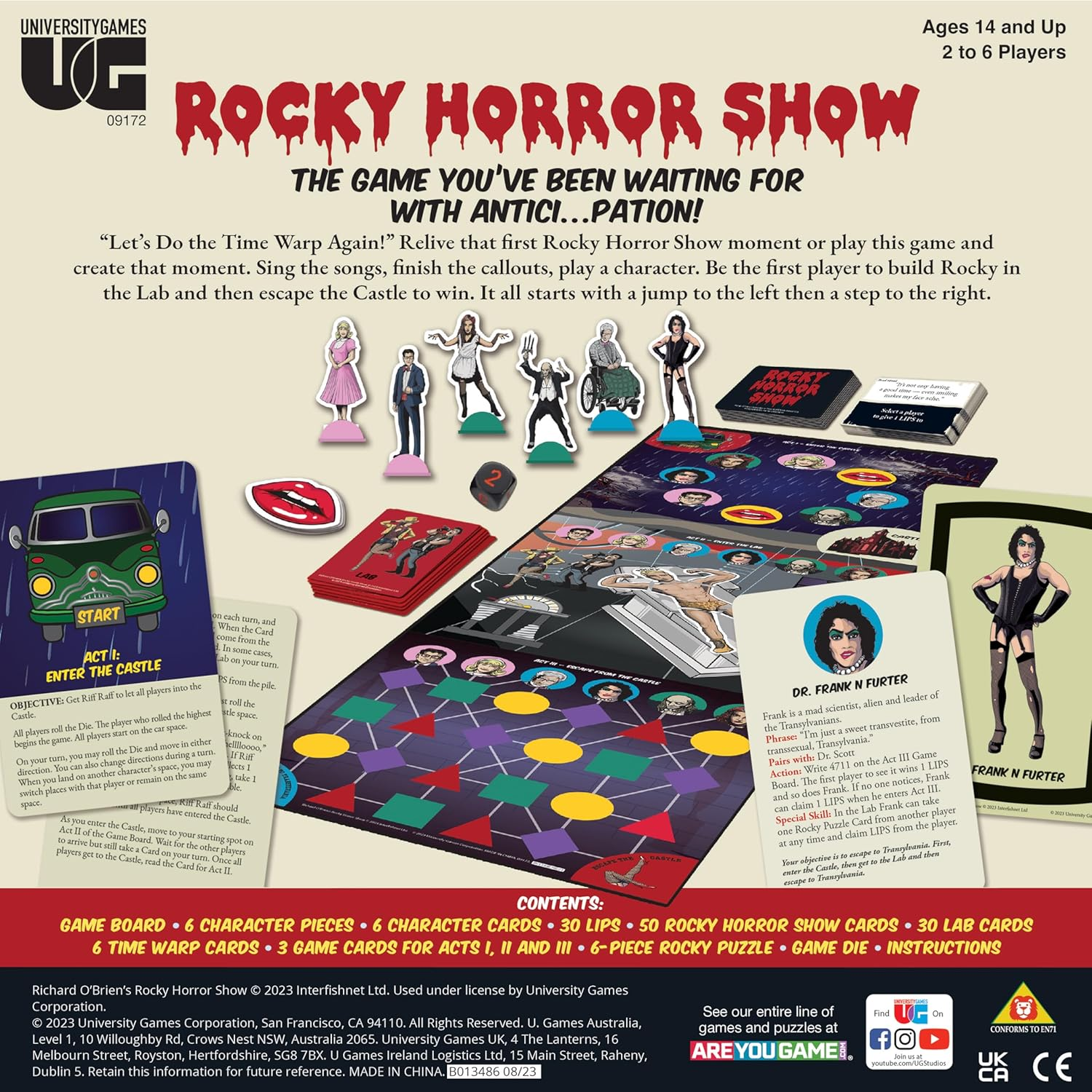 University Games Rocky Horror Show Board Game &ndash; 50Th Anniversary Edition, Immersive Interactive Party Game, Iconic Characters, Musical Fun, Ages 12+ image number 6