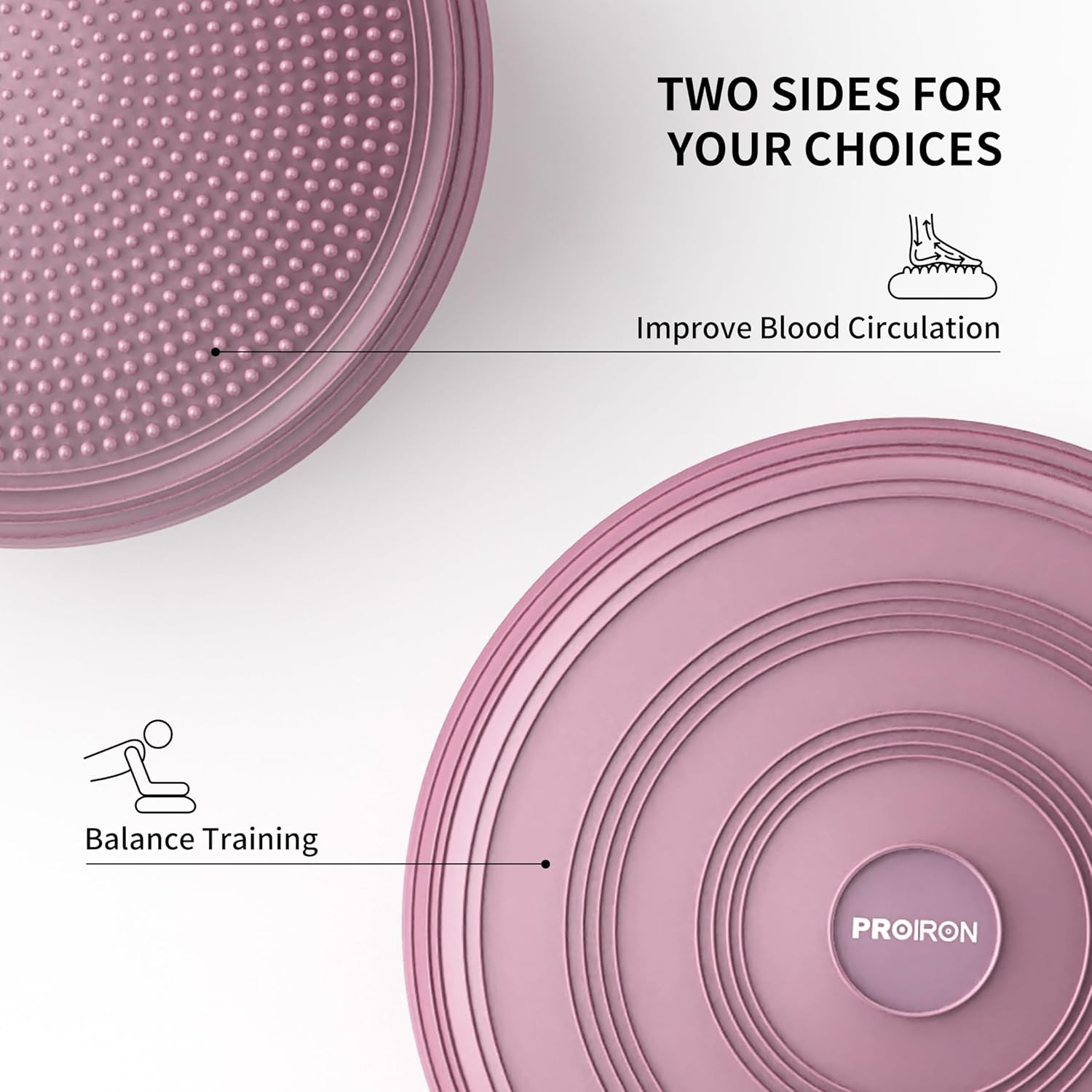 PROIRON Balance Disc - Wobble Cushion for Balance with Pump for Improving Posture, Fitness, Stability - Black image number 6