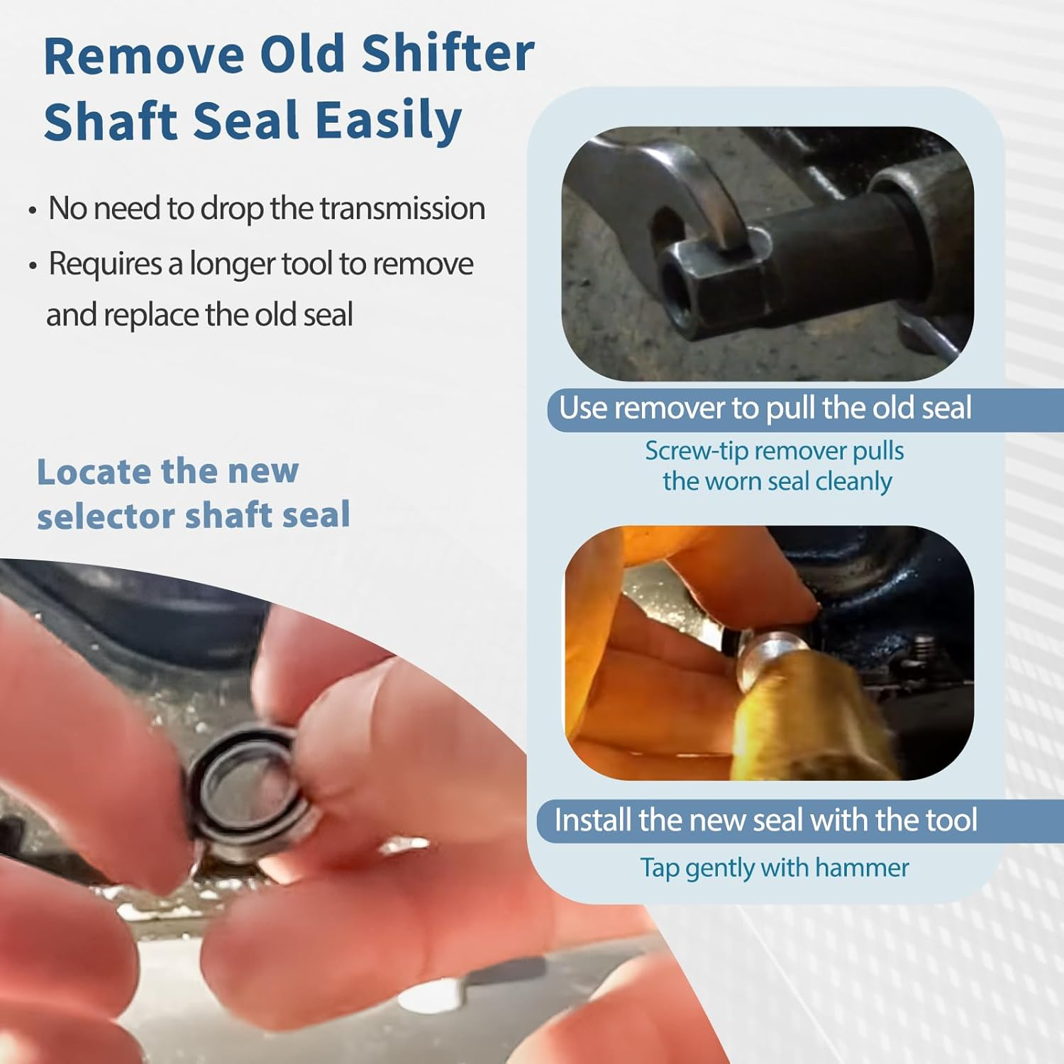 Transmission Shifter Seal Remover & Installer Tools Set with New Seal, Fit for GM 4L60E 4L80E Auto Transmission, for Chevy Trucks with V6 and V8 Engines image number 3