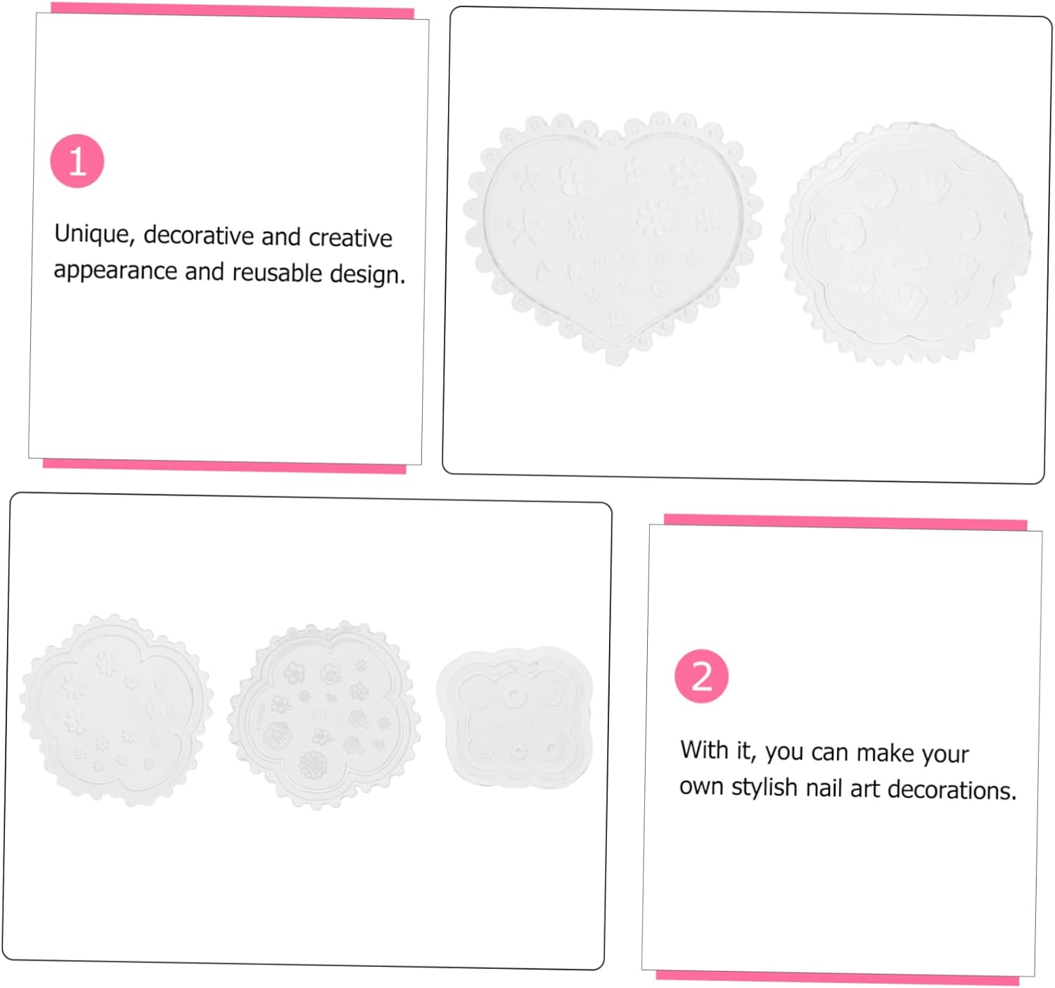 BESPORTBLE 5Pcs Nail Art Molds Nail Decor Shell Molds Silicone Craft DIY Manicure image number 1